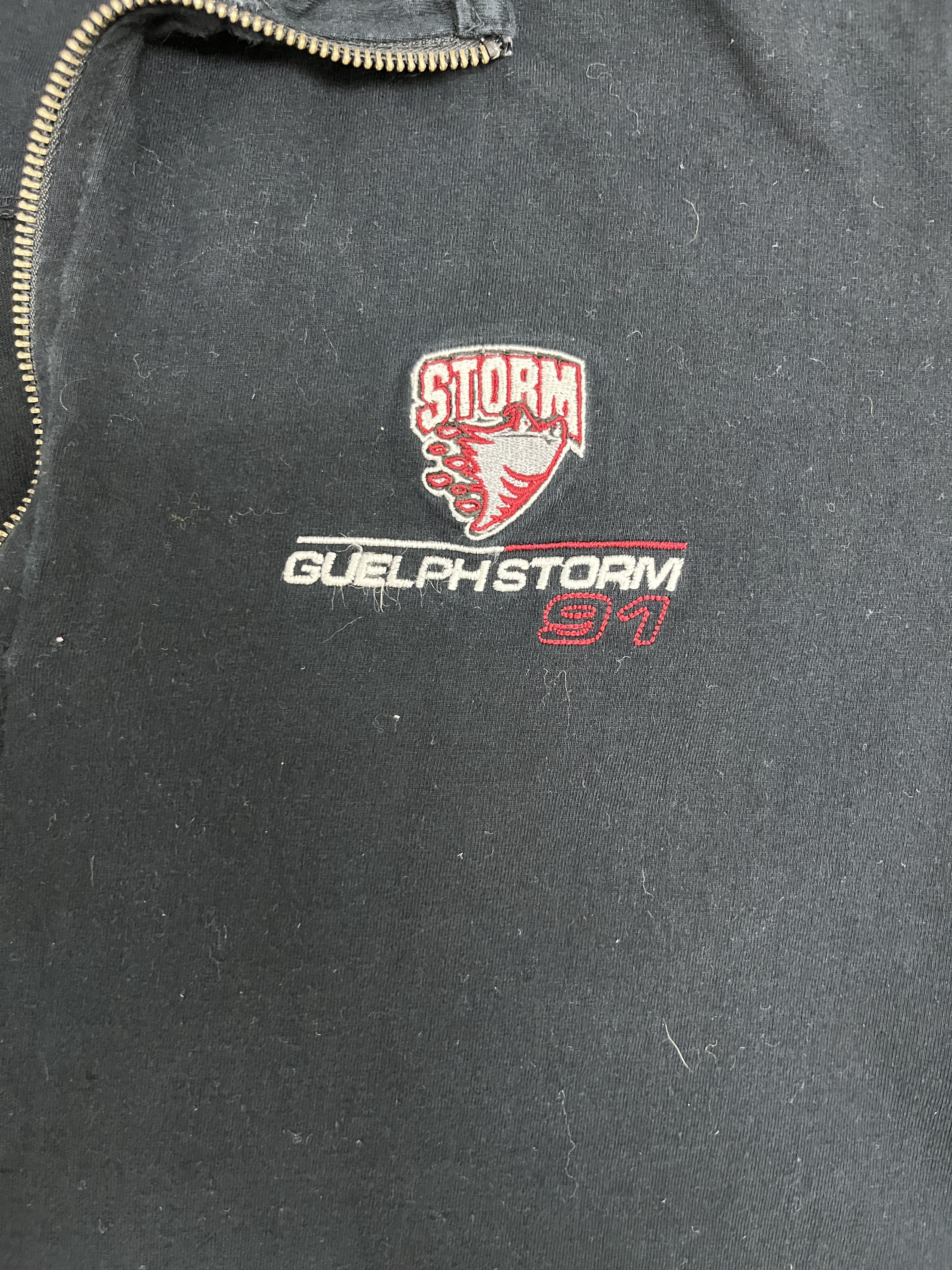 Vintage Guelph Storm Embroidered Vintage Quarter Zip Sweater Size US L / EU 52-54 / 3 - 2 Thumbnail