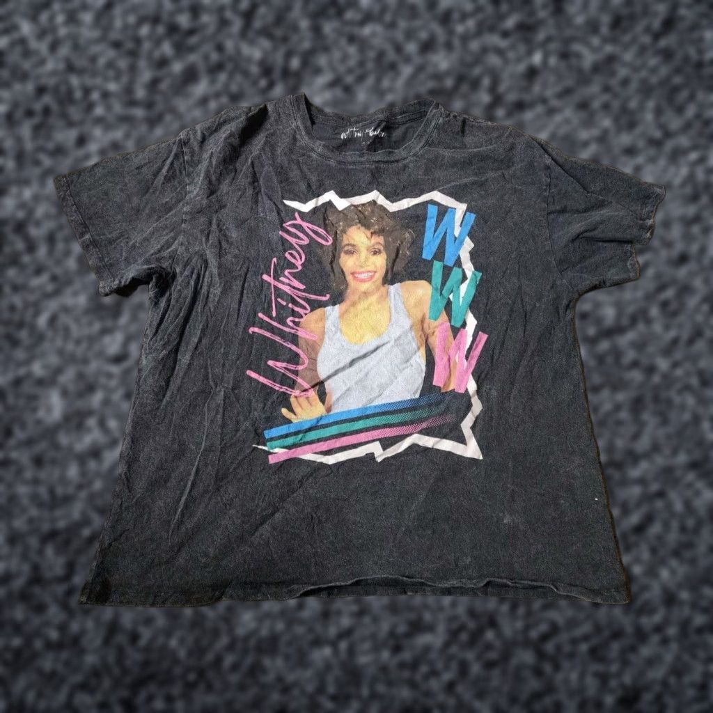 Vintage Whitney Houston Graphic T Shirt Womens Black L Retro 90s Concert Tee Size L / US 10 / IT 46 - 1 Thumbnail