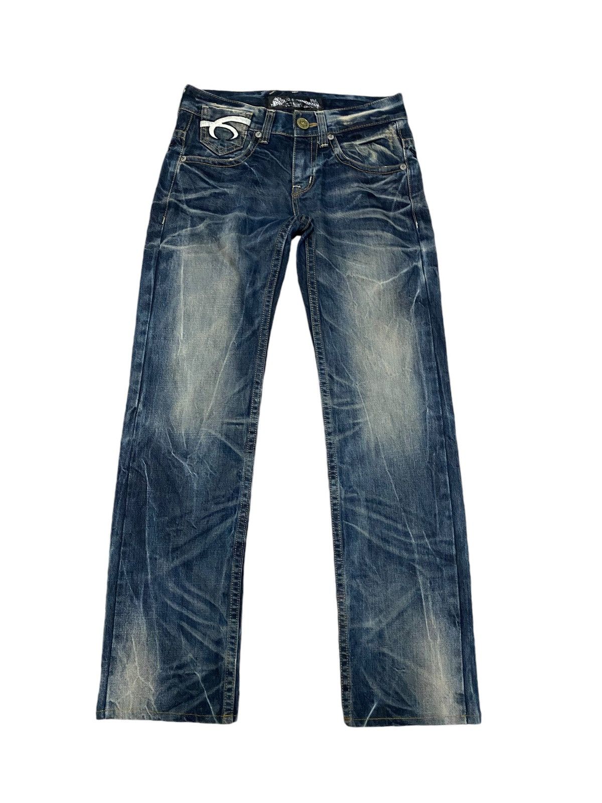 Japanese Brand Red peppers skulls x designer flare jeans Size US 32 / EU 48 - 3 Thumbnail