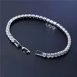 Jewelry 4mm Tennis Chain Sterling Silver White Bracelet Size ONE SIZE - 4 Thumbnail
