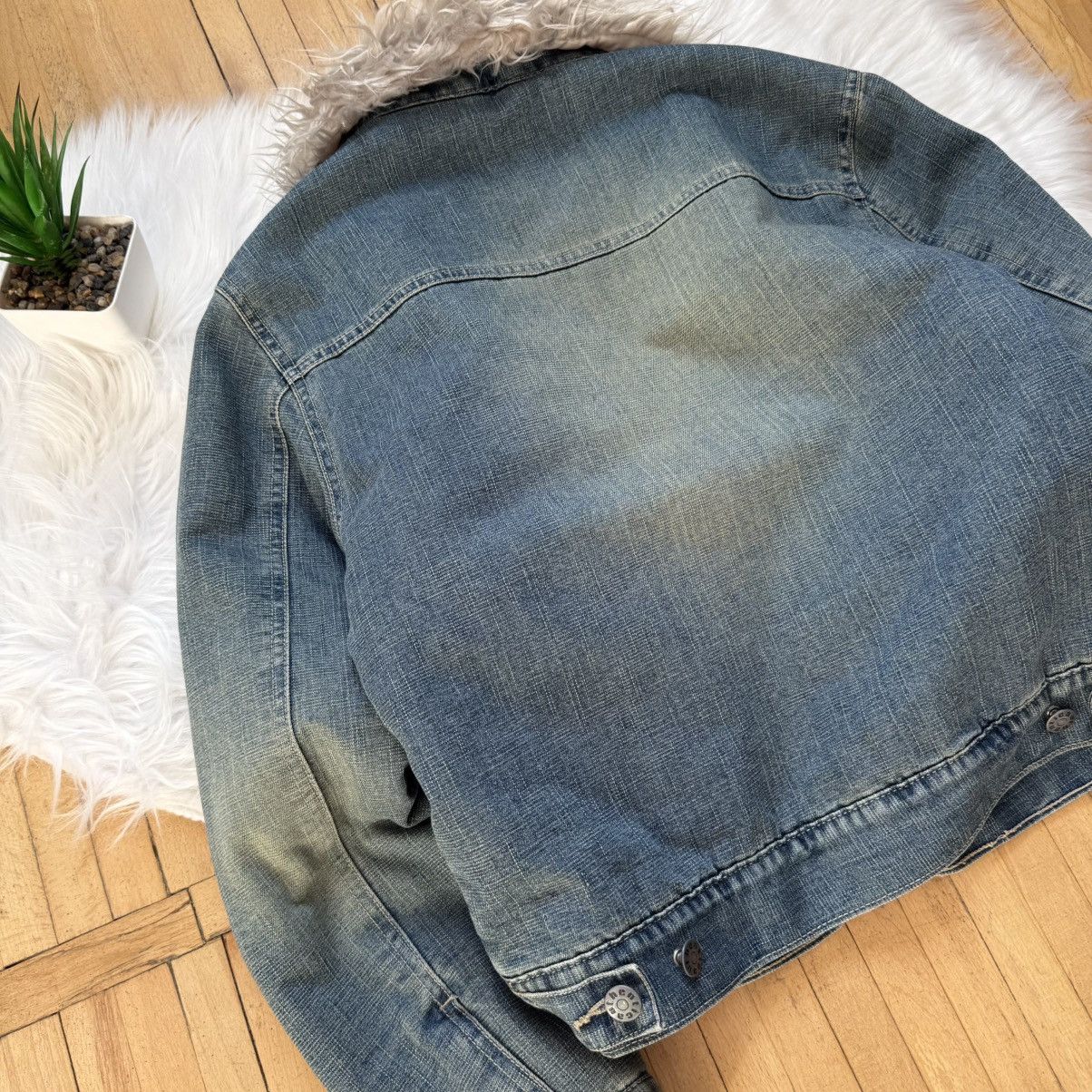 If Six Was Nine 📌 Crazy Y2K Fur Sherpa 00s Vintage Denim Jacket Size M / US 6-8 / IT 42-44 - 12 Thumbnail