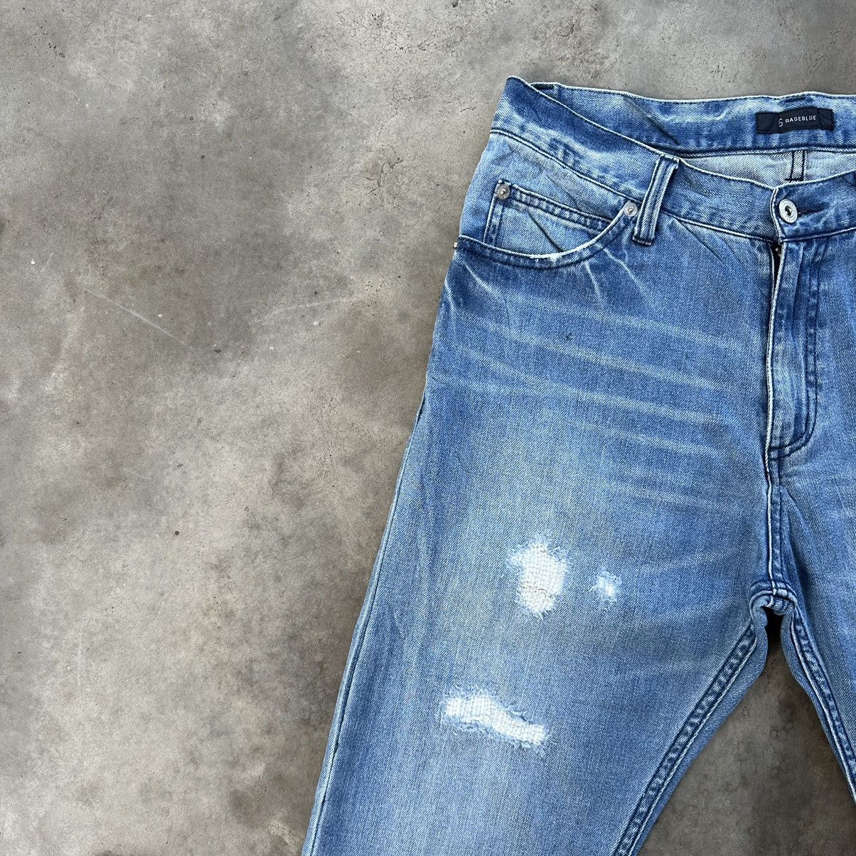 Japanese Brand Vintage Rageblue Faded Jean Distressed Denim Pant W31 Size US 31 - 4 Thumbnail