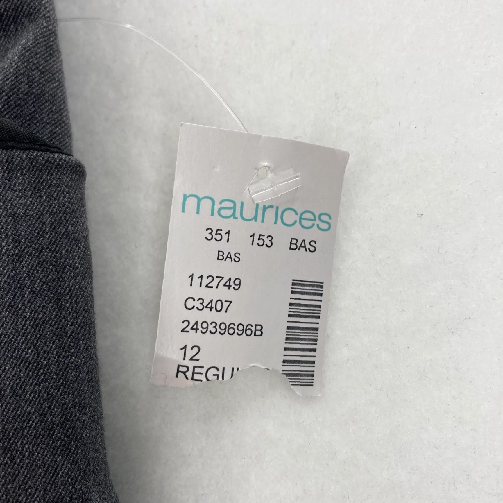 Vintage Maurices Pants Womens 12 Regular Gray Bootcut Mid Rise Dress Career Stretch NWT Size 34" / US 12 / IT 48 - 4 Thumbnail