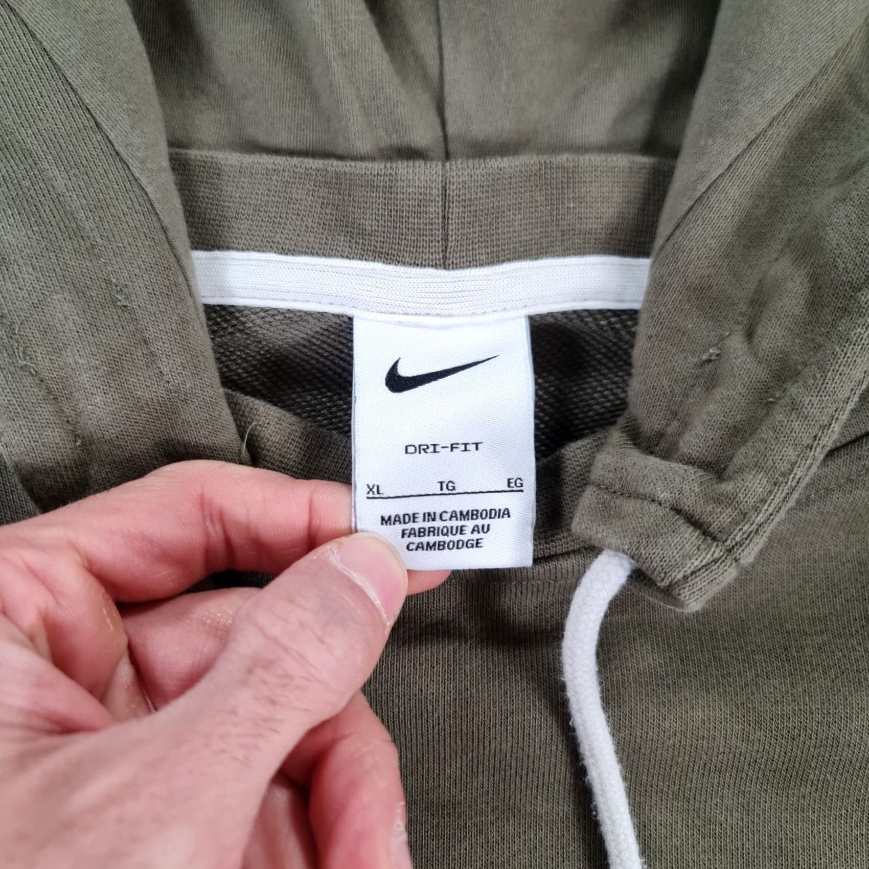 Nike Nike Mens Hoodie Pullover XL Green Cotton Dri-Fit Logo Pockets Kangaroo Size XL Men} Size US XL / EU 56 / 4 - 3 Thumbnail
