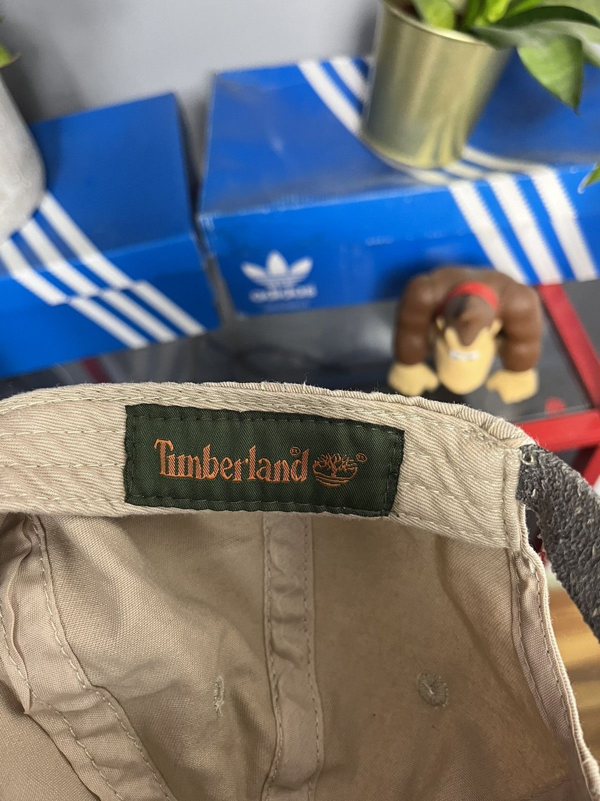 Timberland × Vintage Vintage 90s Timberland distressed leather tab logo hat Size ONE SIZE - 6 Thumbnail