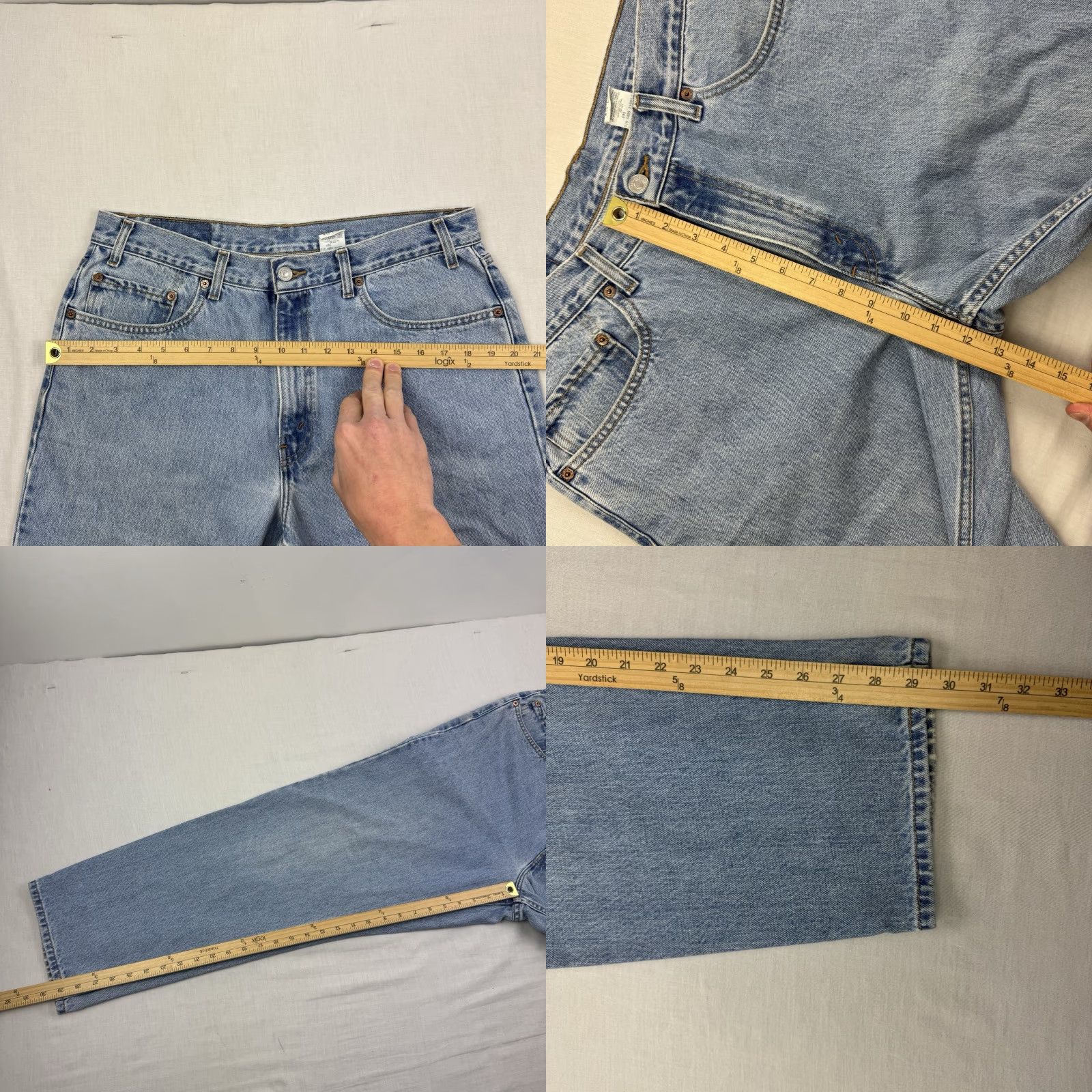Levi's VINTAGE Levi's 550 Jeans Mens Adult 36x30 Relaxed Light Wash 90s Hipster Straight Blue Cotton Size US 36 / EU 52 - 8 Thumbnail