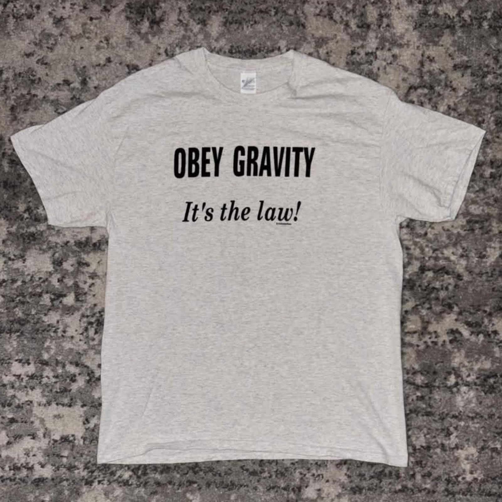 Vintage Y2K Obey Gravity, It's The Law! Funny Shirt Size US L / EU 52-54 / 3 - 1 Thumbnail