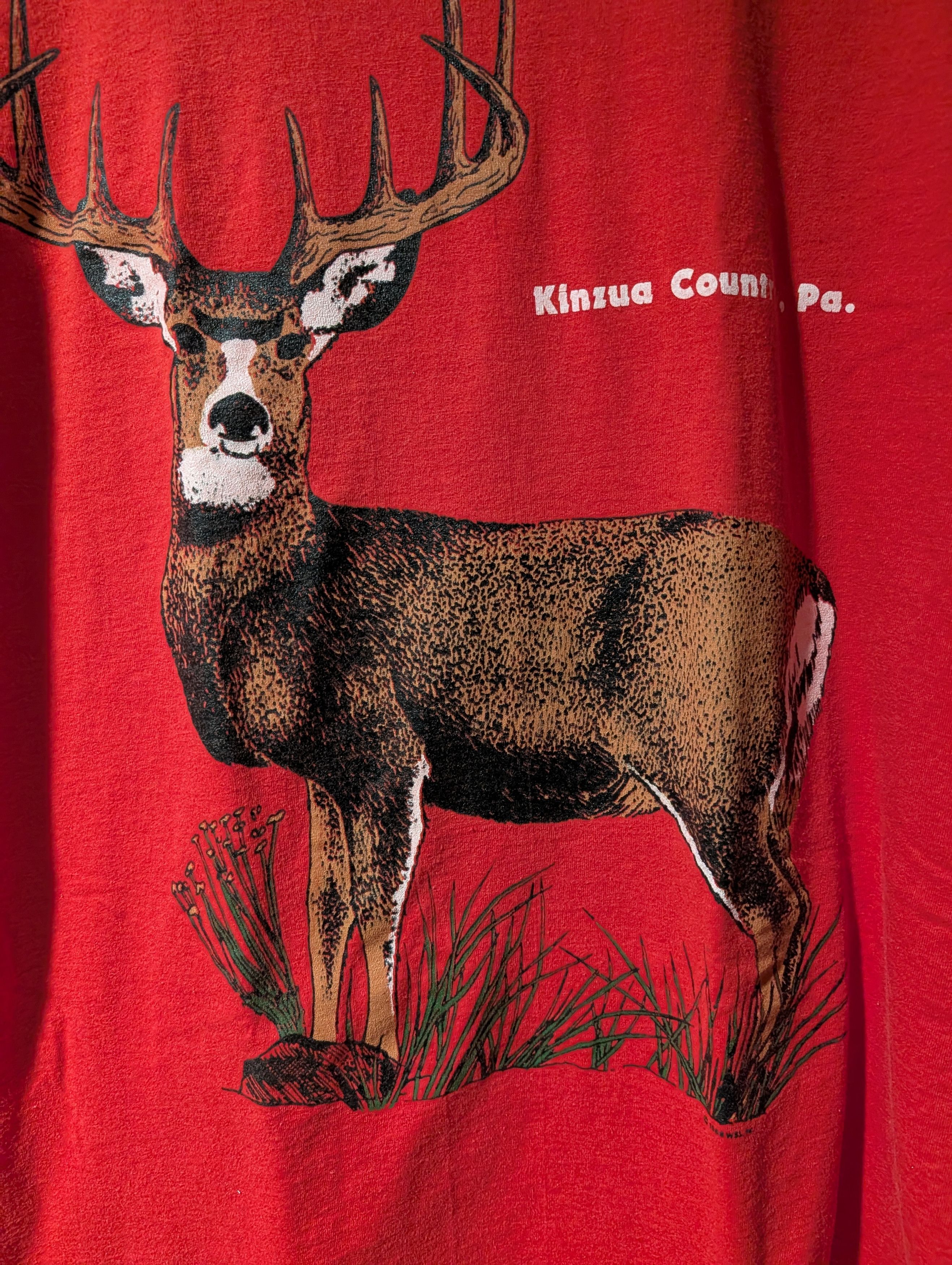 Arts & Science Vintage 1988 Deer Animal Nature Kinzua County PA T-Shirt Size US XL / EU 56 / 4 - 2 Thumbnail