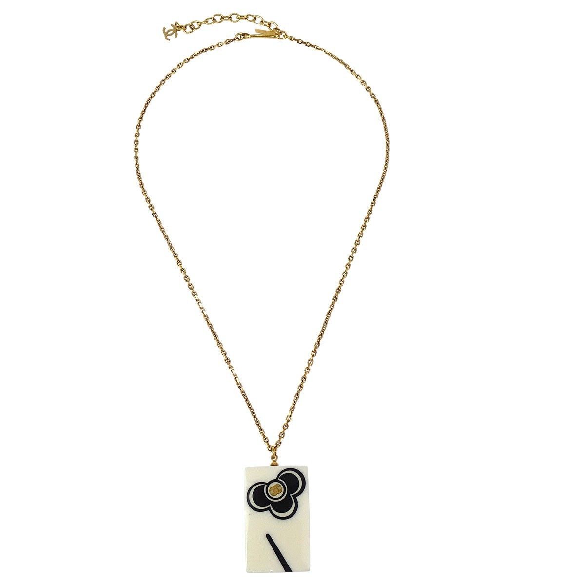 Chanel Chanel Vintage CC Rectangular Pendant Metal and Resin Size ONE SIZE - 1 Thumbnail