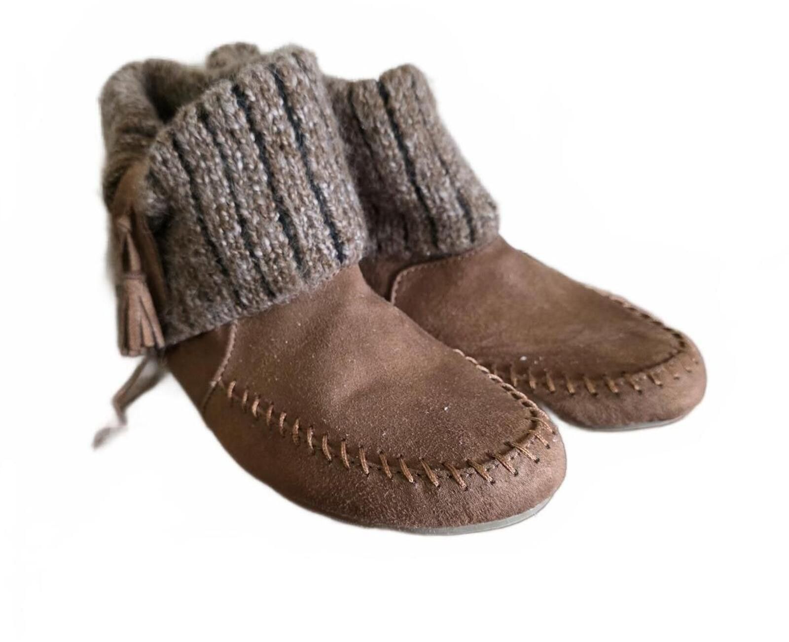 Airwalk Airwalk Brown Suede Knit Ankle Boots Size 8 US Womens Tassle Size US 8 / IT 38 - 8 Thumbnail