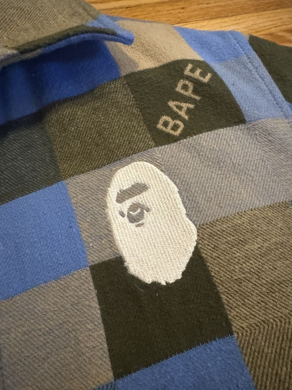 Bape Bape blue checkered fleece jacket Size US L / EU 52-54 / 3 - 3 Thumbnail