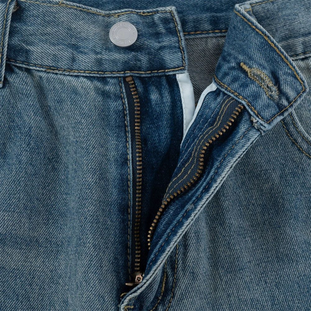 Jean Men's retro American simple straight washed jeans Size US 32 / EU 48 - 4 Thumbnail