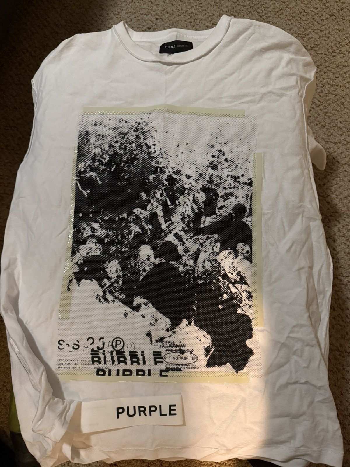 Purple Brand PURPLE BRAND WHITE MOSH GRAPHIC TEE Size US M / EU 48-50 / 2 - 1 Thumbnail