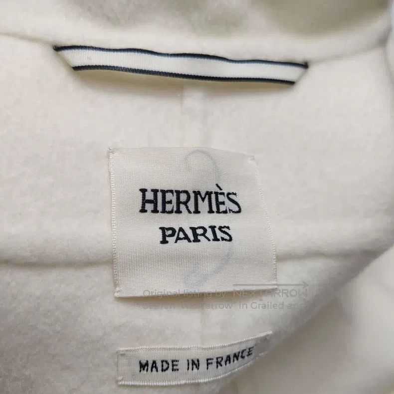 Hermes Hermes White cashmere coat, classic style, 100% cashmere m Size XS / US 0-2 / IT 36-38 - 3 Thumbnail