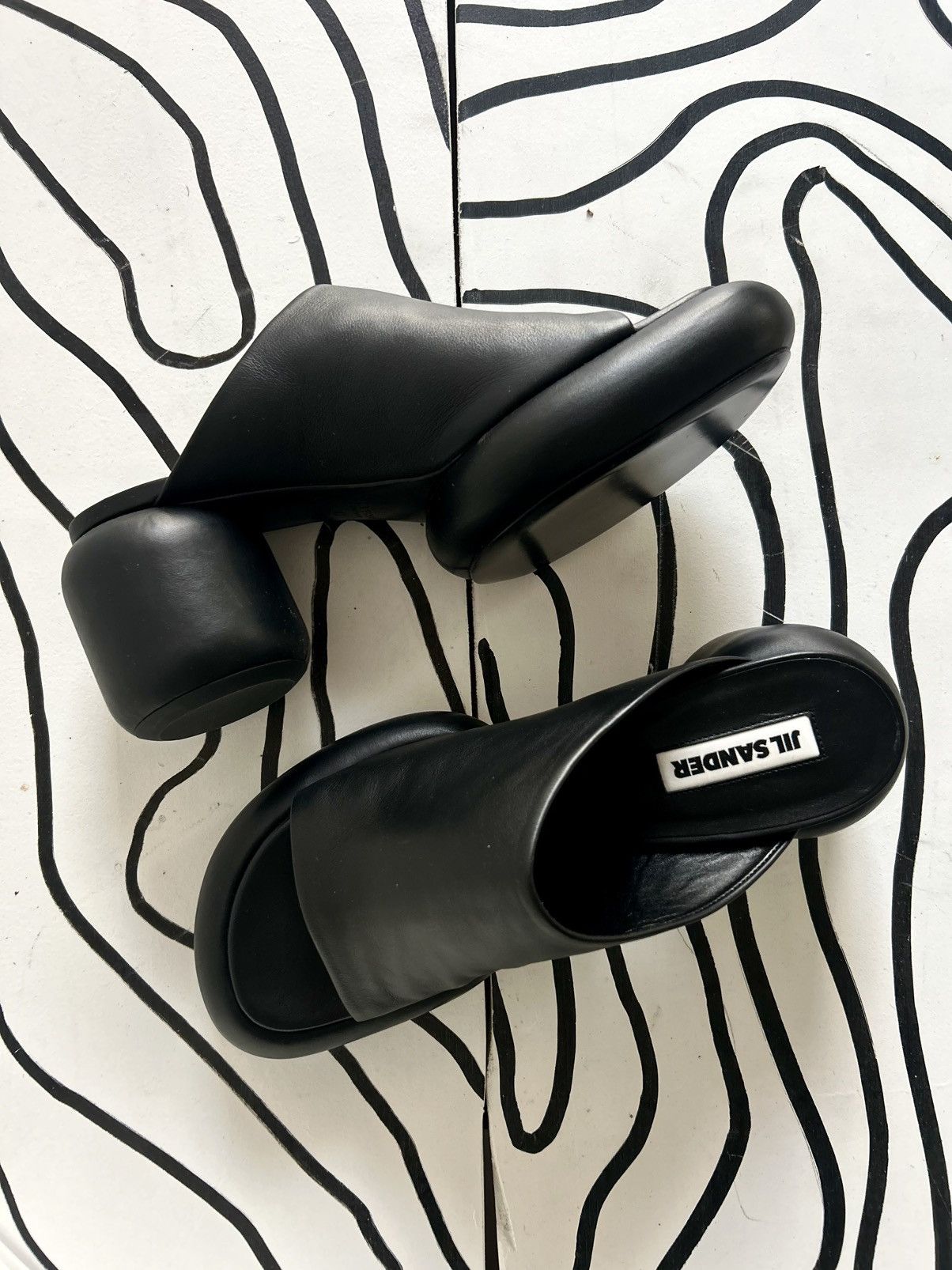 Jil Sander Jil Sander Chunky Black Leather Mules Size US 11 / IT 41 - 9 Thumbnail