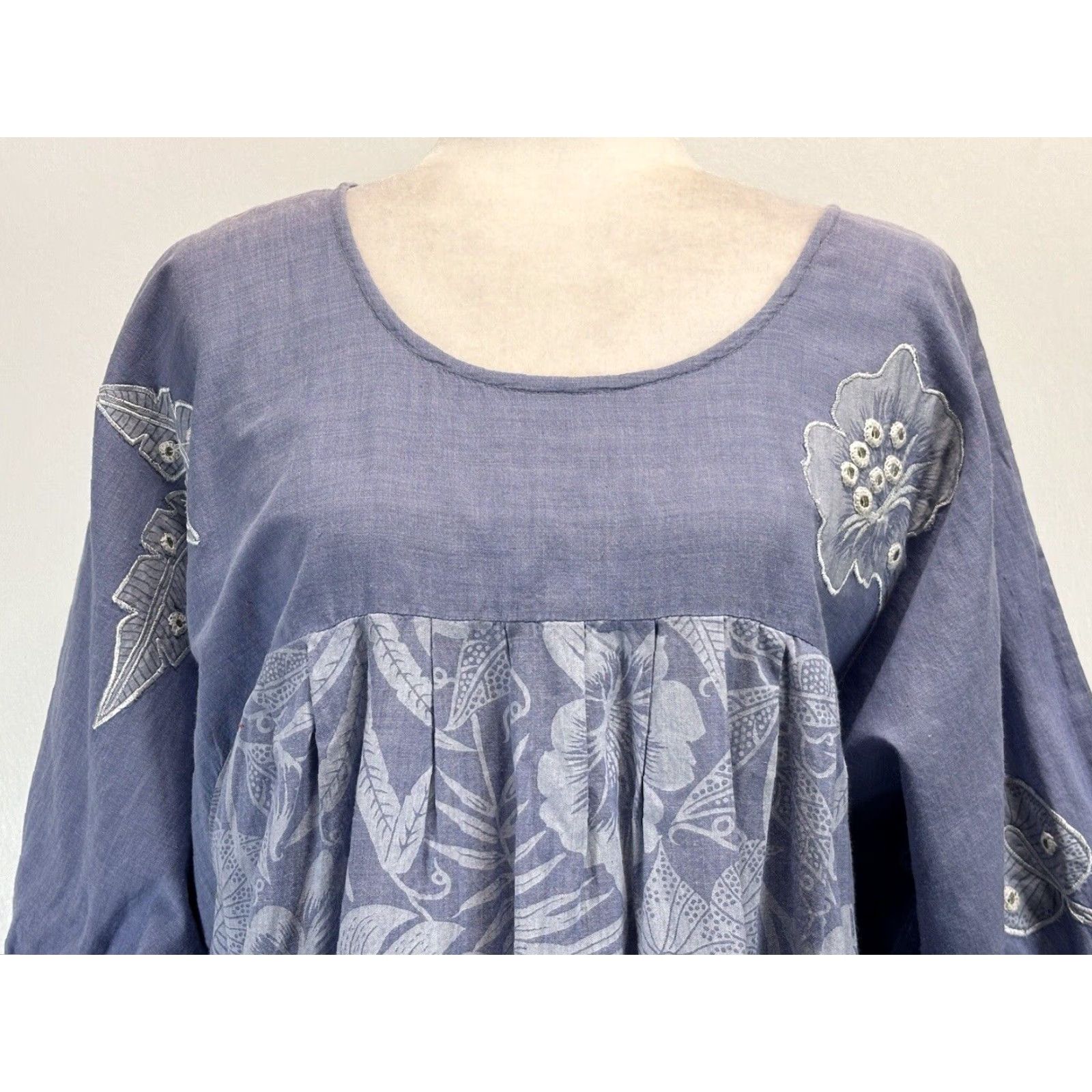 Vintage VINTAGE Ramona Rull Blue Tropical Floral Cotton Midi Dress Adult Large Women Size L / US 10 / IT 46 - 5 Thumbnail