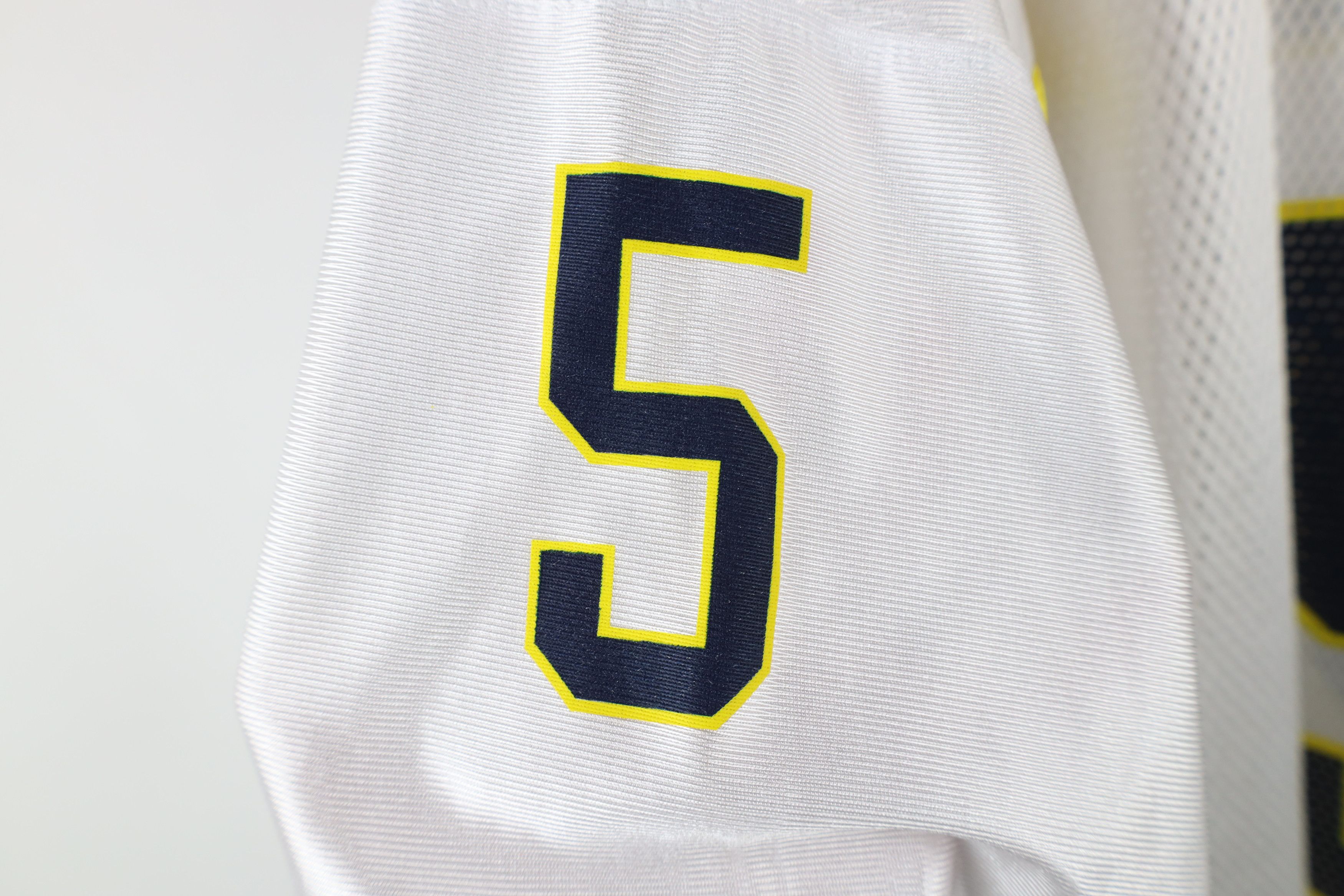 Adidas × Vintage Vintage Adidas University of Michigan Jersey White #5 Size US XXL / EU 58 / 5 - 9 Thumbnail