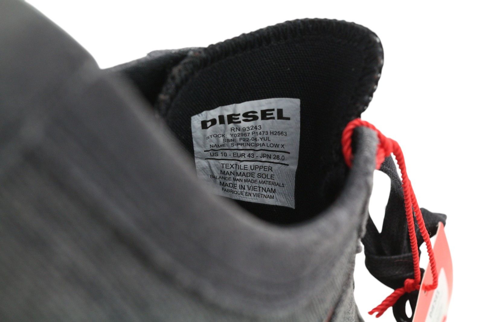 Diesel S-PRINCIPIA LOW X EU43 Unisex Low Top Black Sneakers 40950 Size US 10 / EU 43 - 11 Thumbnail