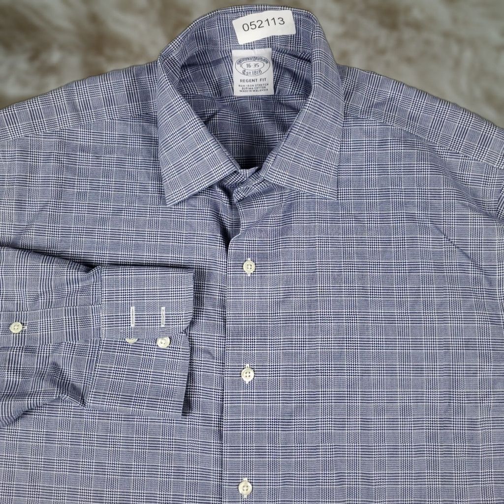 Brooks Brothers Brooks Brothers Dress Shirt Mens Size 16 Blue Plaid Long Sleeve Button Up Size 42R - 1 Thumbnail
