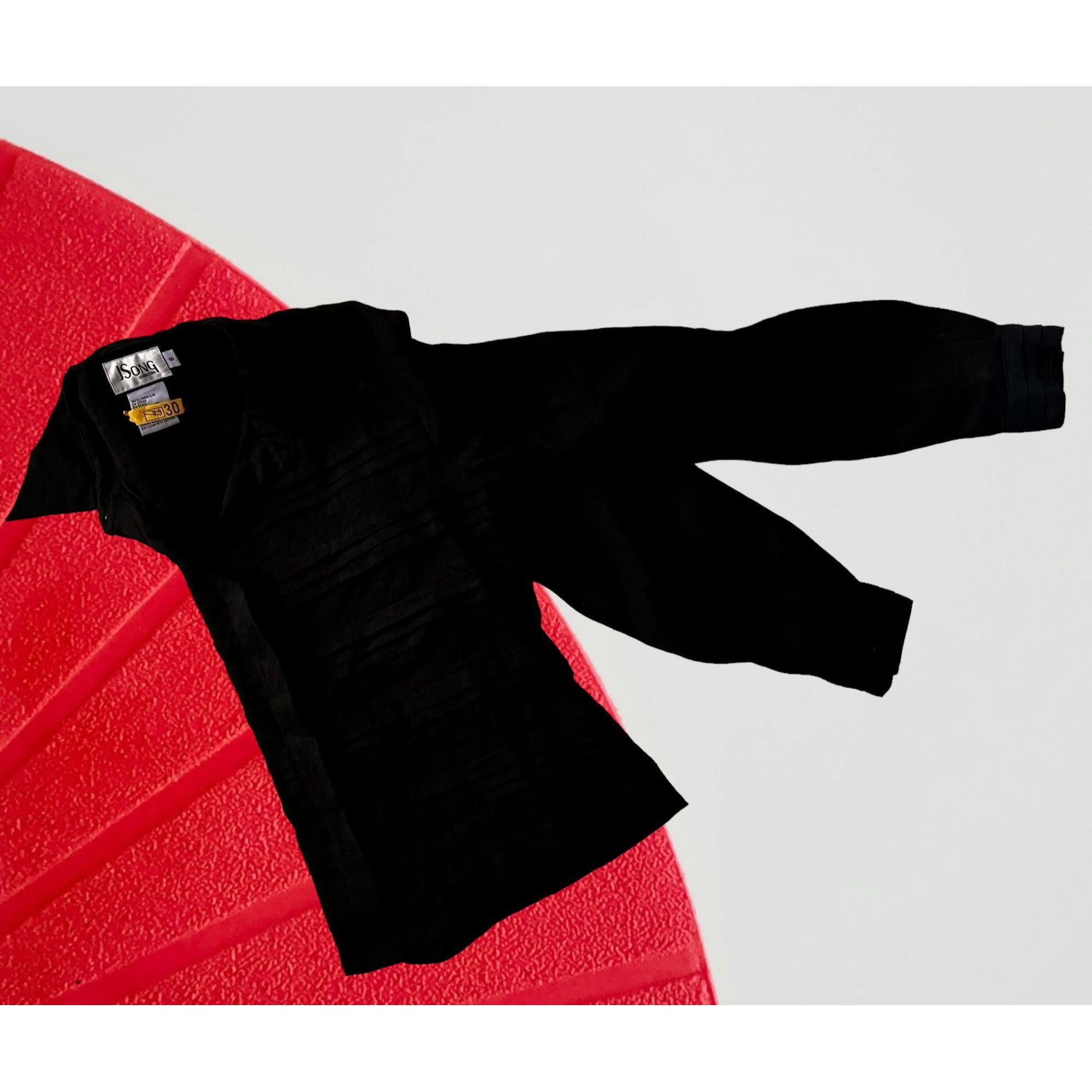 Designer × Vintage ViTG J Song Collection Blouse Size 8 Black Linen Semi Sheer Size M / US 6-8 / IT 42-44 - 11 Thumbnail