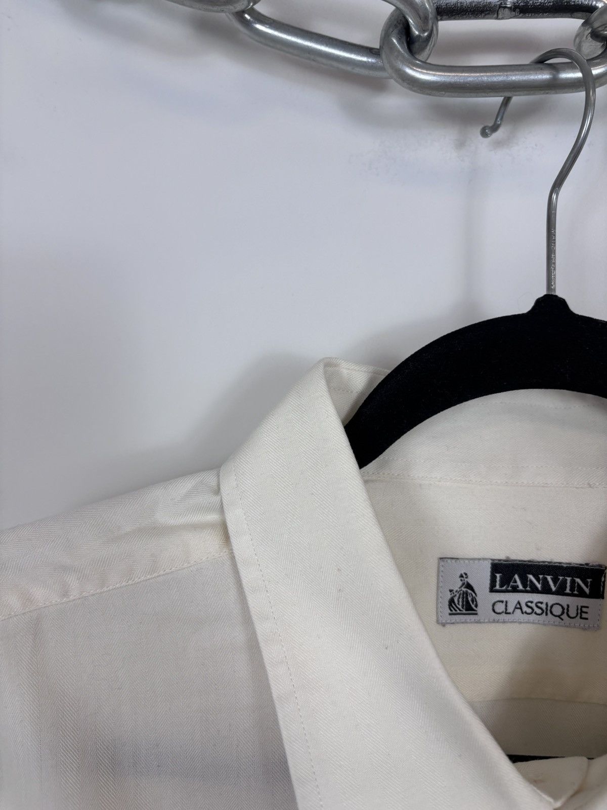 Lanvin Lanvin Classique Vintage Men’s Herringbone Button Up Shirt Size US XXL / EU 58 / 5 - 12 Thumbnail