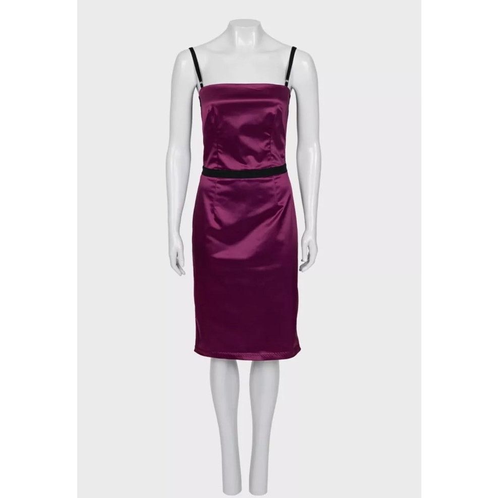 Dolce & Gabbana Dolce & Gabbana Purple Satin Sleeveless Dress Sz.40fr/L Size M / US 6-8 / IT 42-44 - 1 Thumbnail
