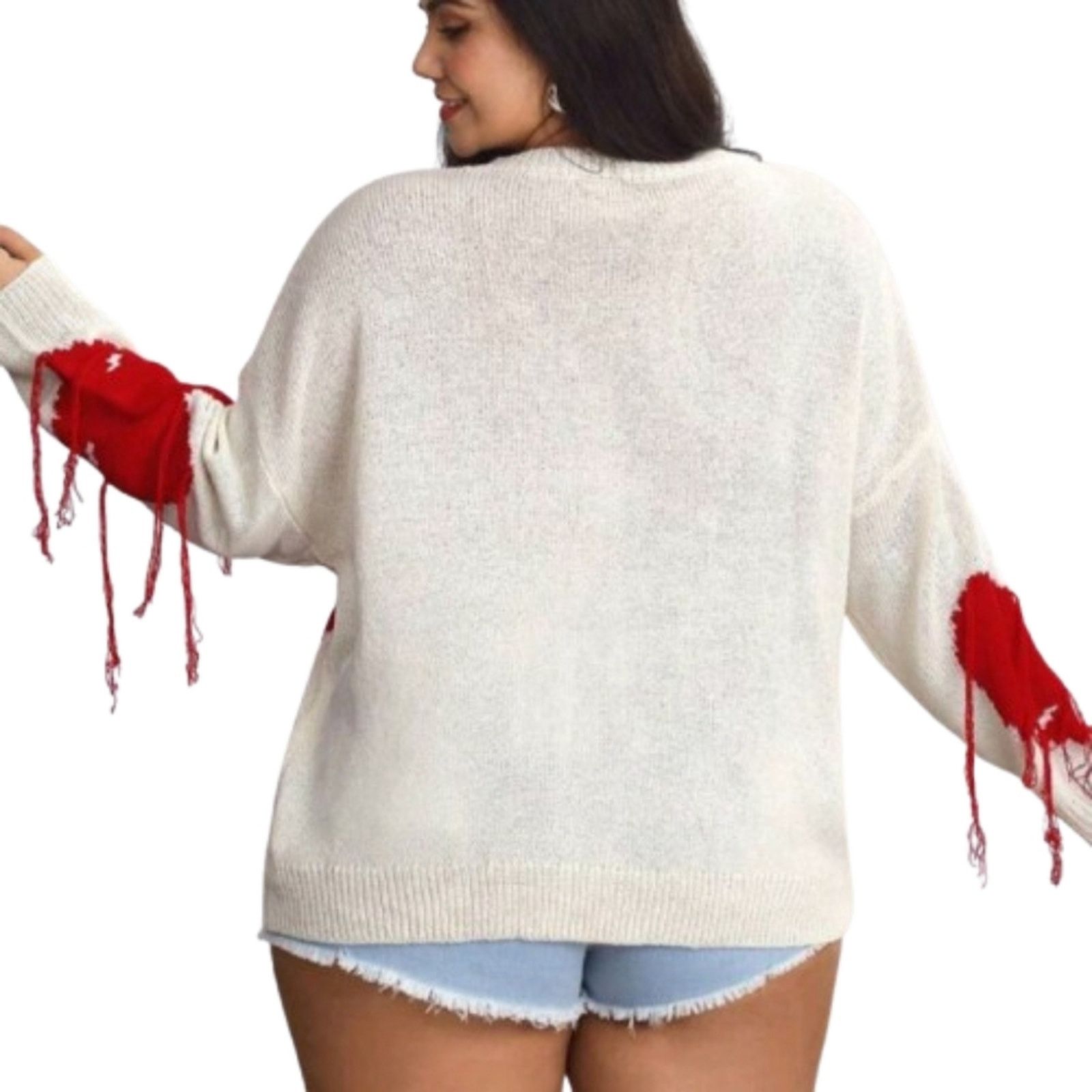 Shein BLEEDING HEARTS ♡ MEDIUM GAUGE KNIT ♡ SWEATER 6x ♡ NWT Size 4XL / US 24-26 - 6 Thumbnail