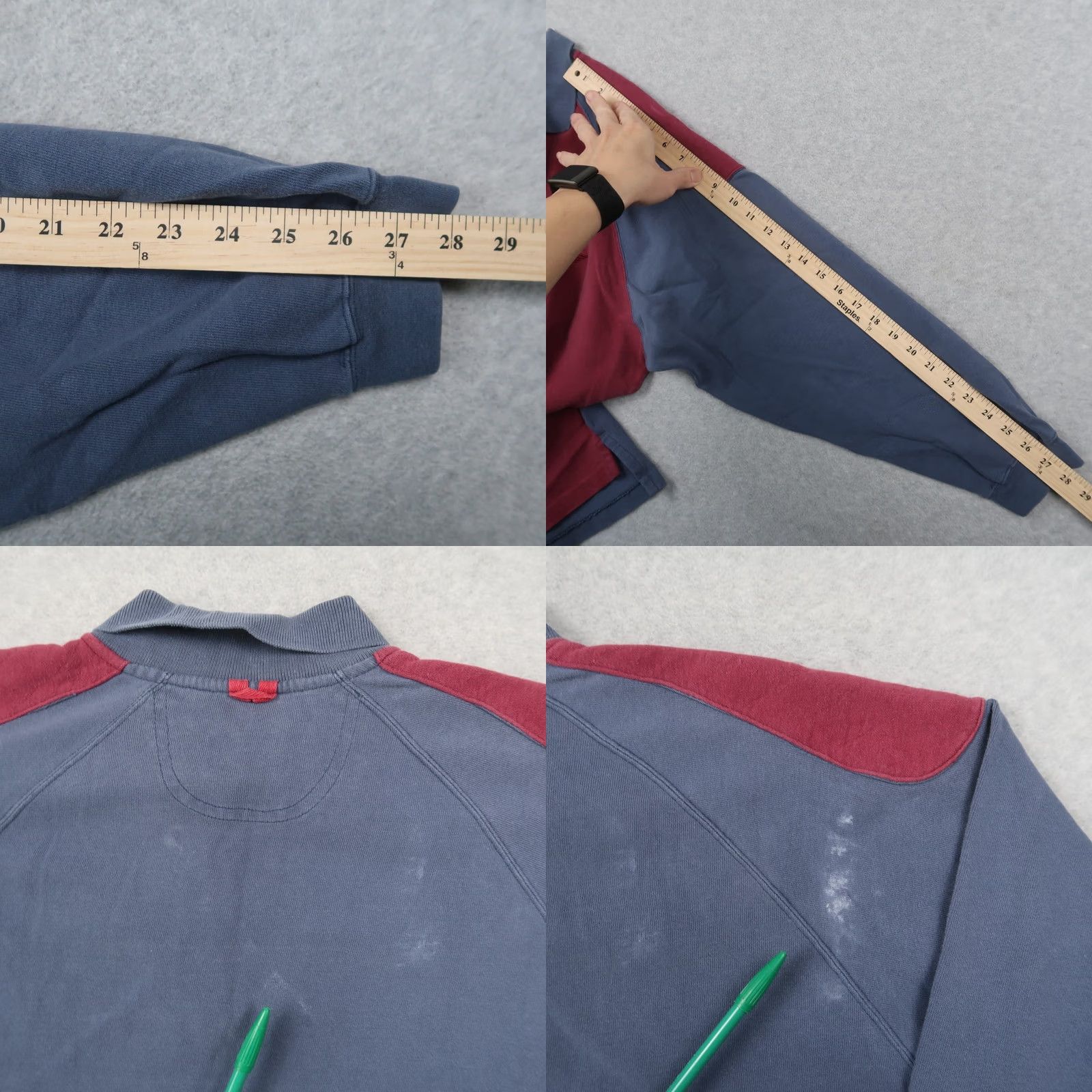 Dockers VINTAGE Dockers Rugby Shirt Mens Large Blue Red Padded Made in USA 90s Size US L / EU 52-54 / 3 - 9 Thumbnail