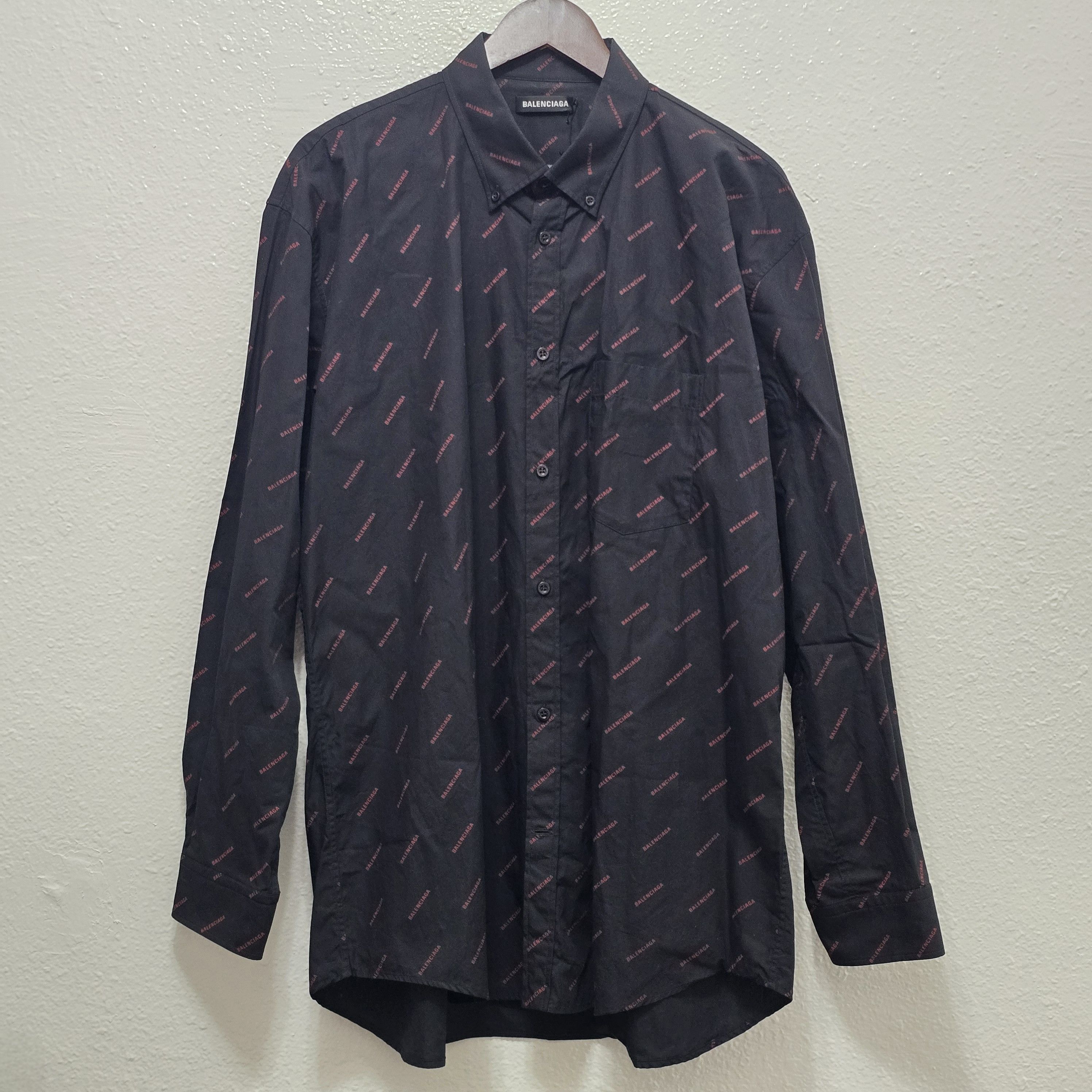 Balenciaga Allover logo shirt Size US XXL / EU 58 / 5 - 2 Thumbnail