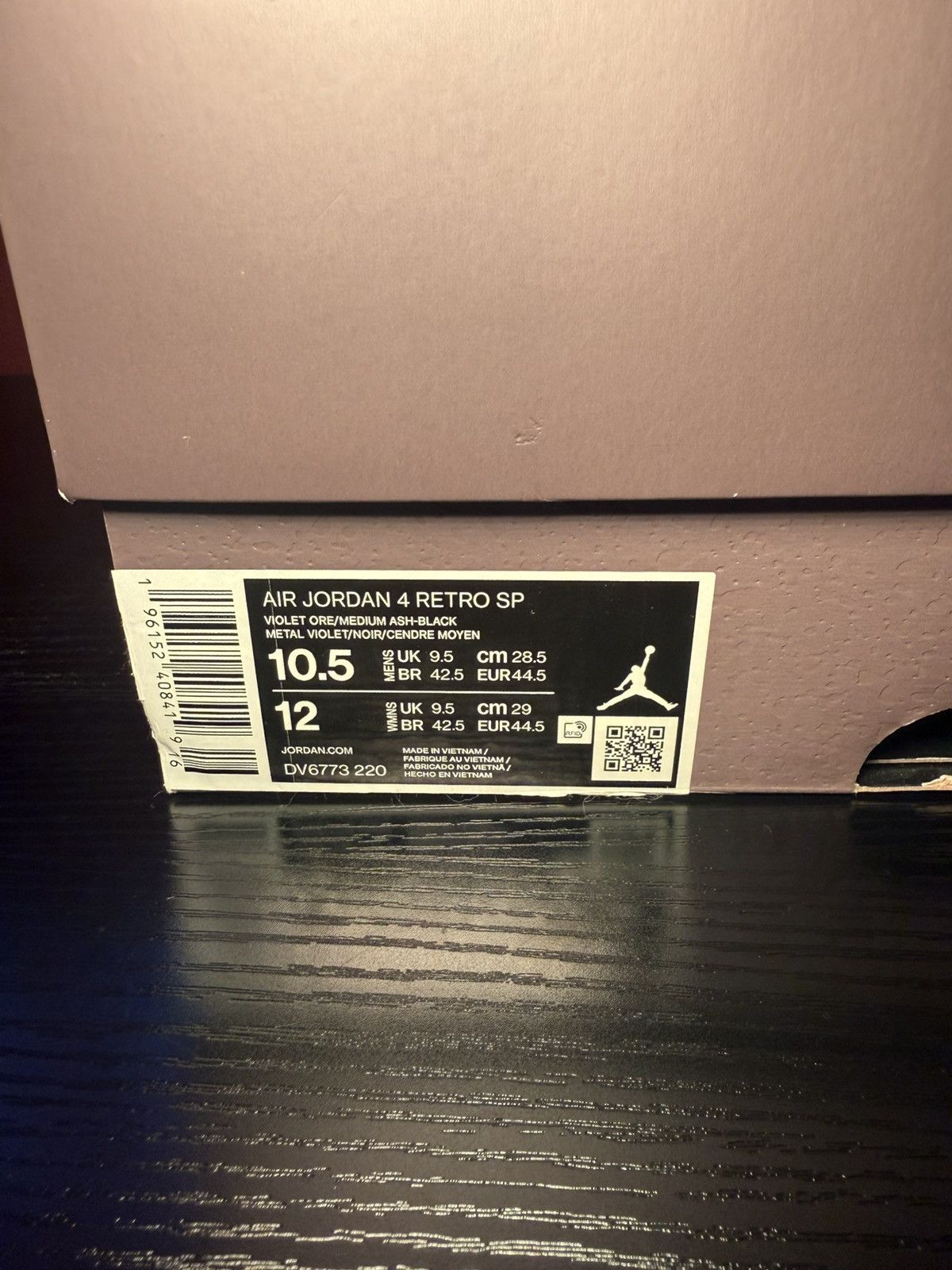 A Ma Maniere × Jordan Brand Jordan 4 x A Ma Maniere “Violet Ore” size 10.5 Size US 10.5 / EU 43-44 - 2 Thumbnail