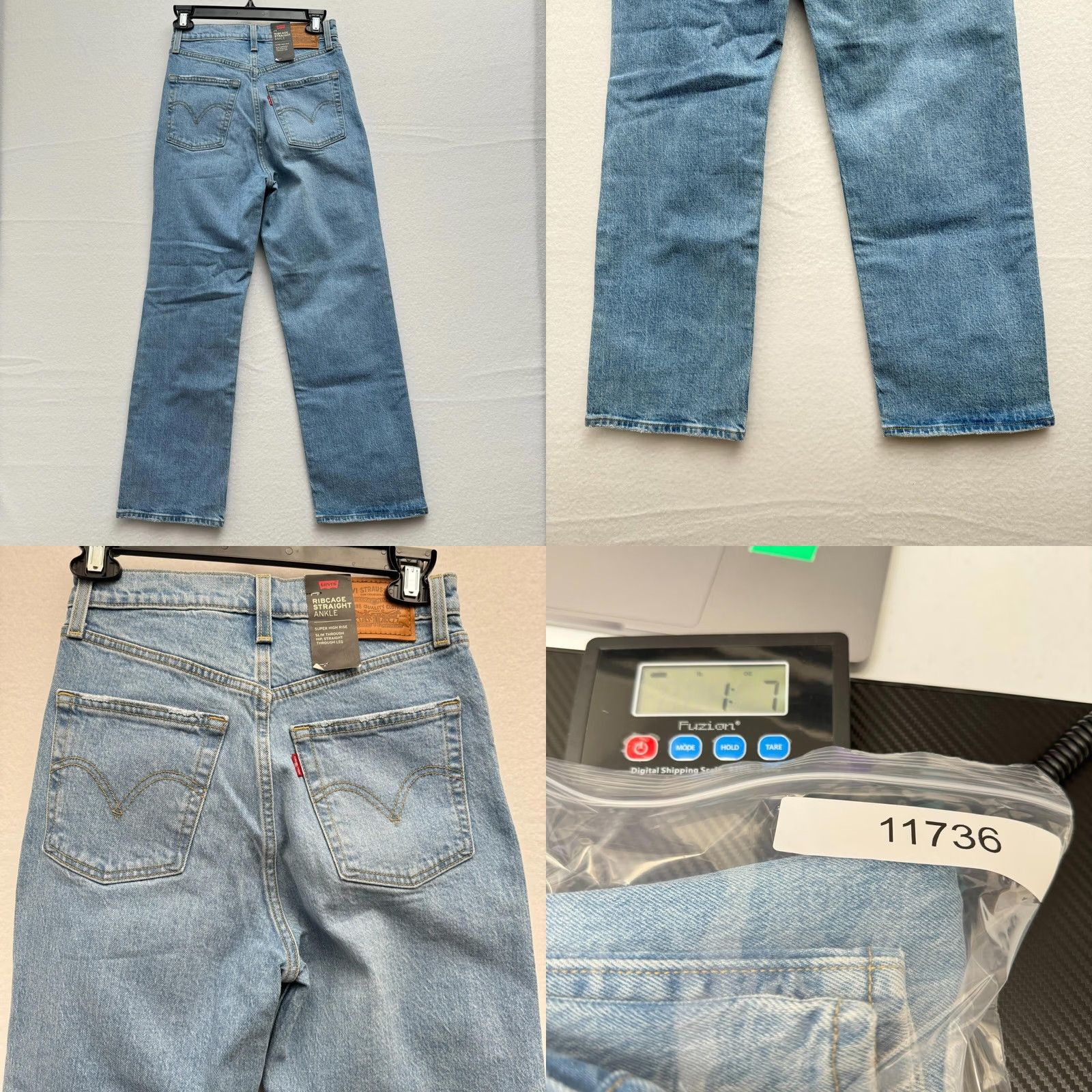 Levi's Levi's Jeans Women 26x27 Distressed Light Blue Ankle High Rise Ribcage Straight NWT Size 26" / US 2 / IT 38 - 8 Thumbnail