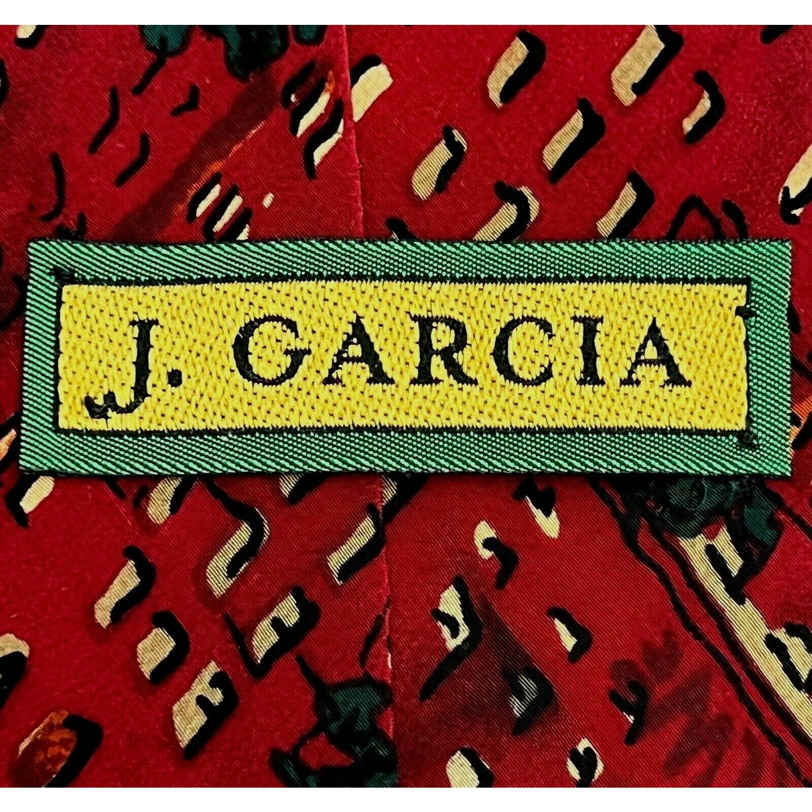 Other Jerry J Garcia Red Abstract 100% Silk Necktie Neck Tie Size ONE SIZE - 3 Thumbnail