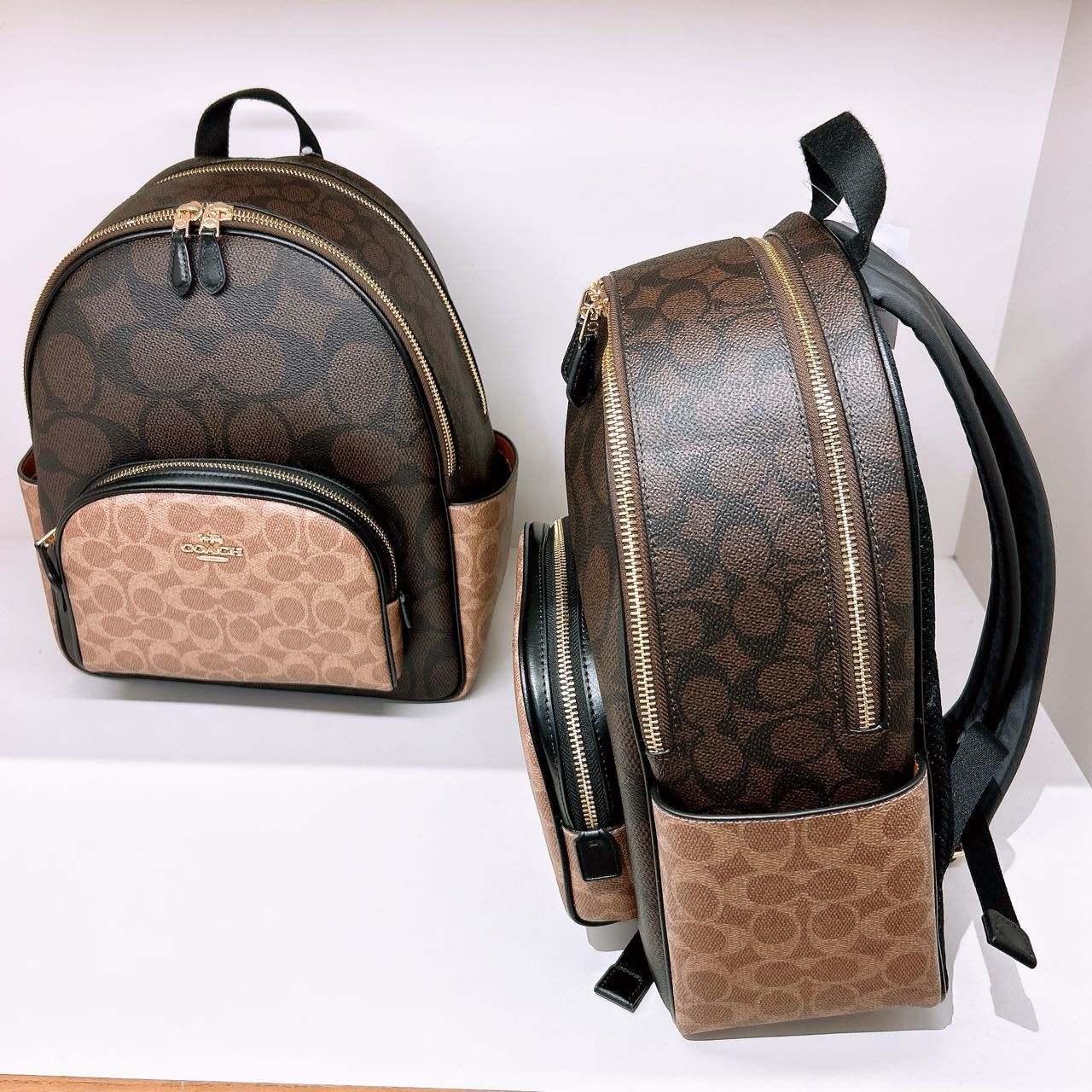 Coach Court Backpack In Blocked Signature Canvas CZ771 Size ONE SIZE - 2 Thumbnail