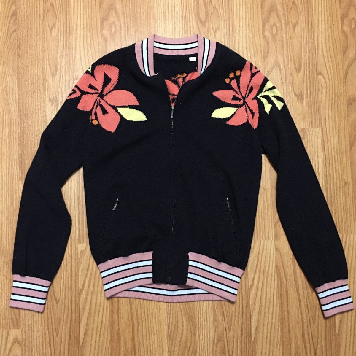 CHINTI & PARKER Chinti and Parker Floral Design Cashmere Zip Sweater Size S Size S / US 4 / IT 40 - 8 Thumbnail