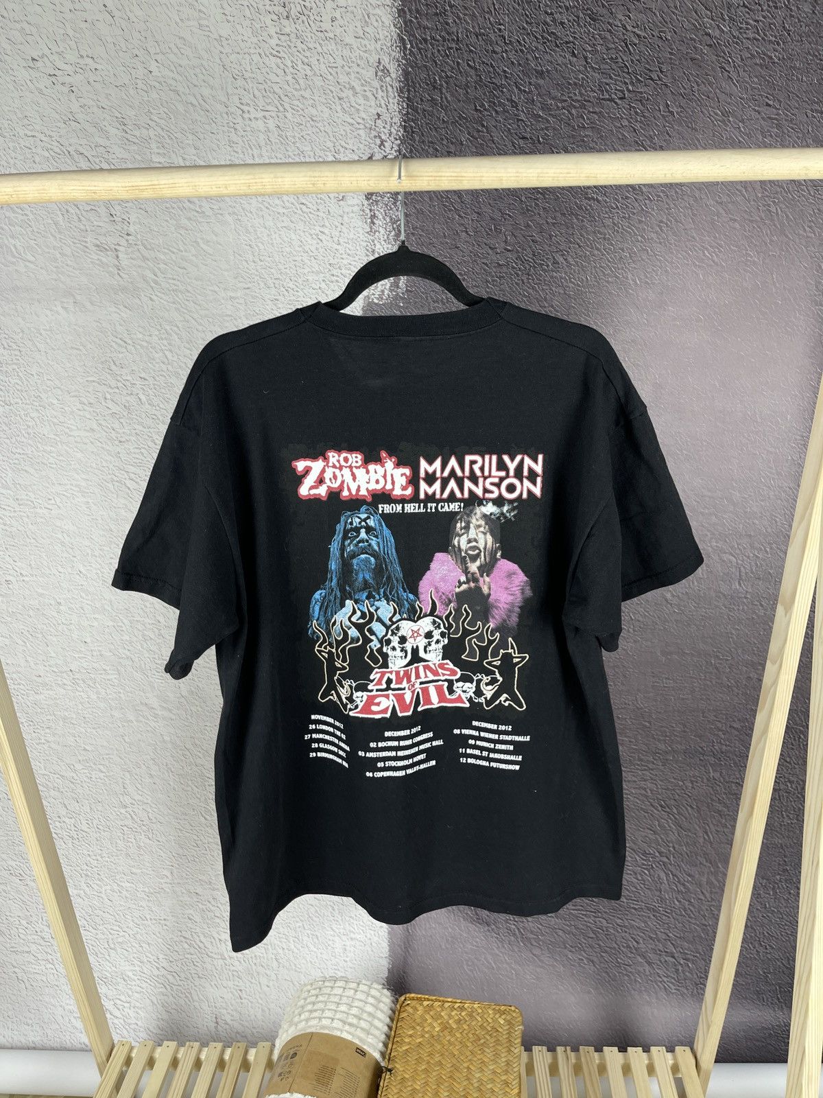 Band Tees Marilyn Manson born villain x Rob zombie twins of evil tee Size US XL / EU 56 / 4 - 2 Thumbnail