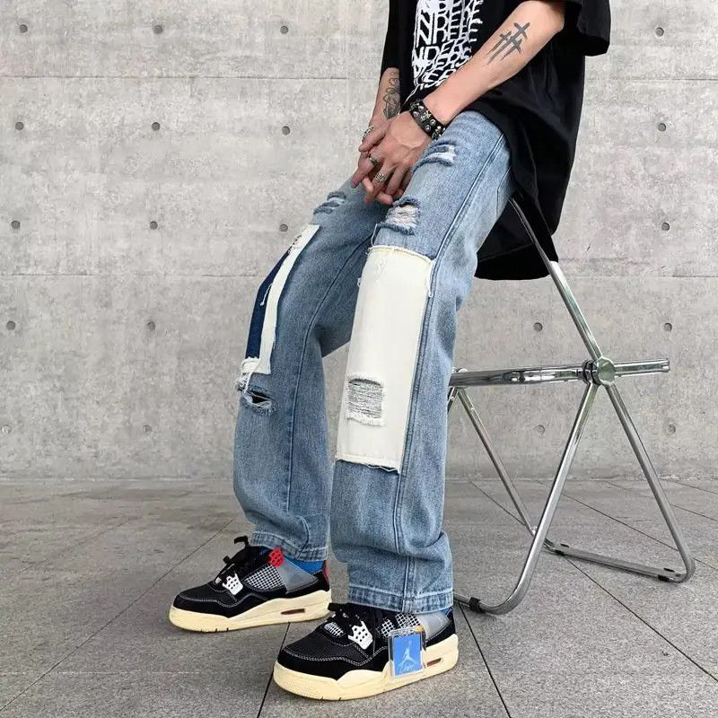 Japanese Brand Retro high street casual ripped jeans Size US 32 / EU 48 - 2 Thumbnail
