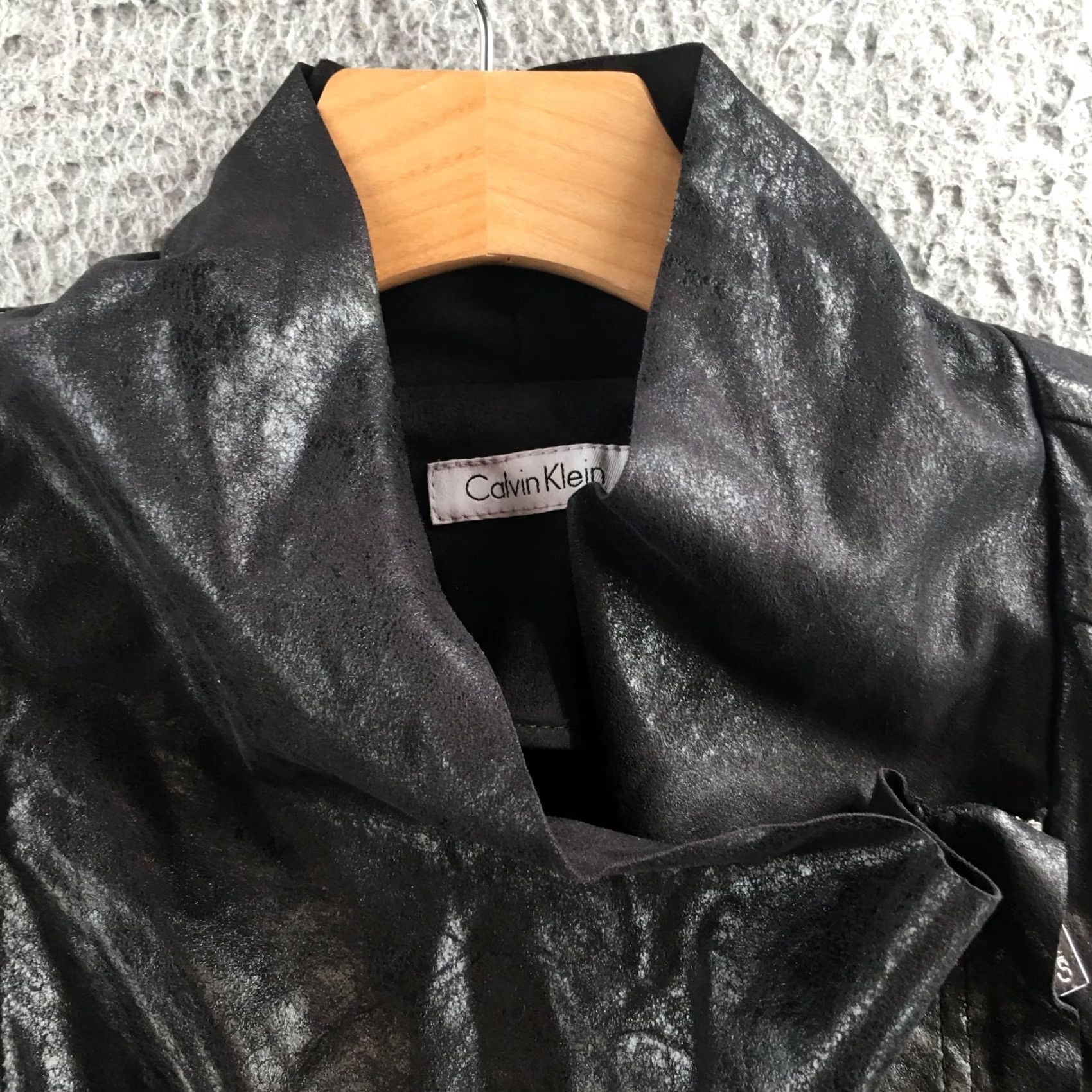 Calvin Klein Calvin Klein Biker Jacket Womens Small Black Faux Leather Long Sleeve Zip Up Size S / US 4 / IT 40 - 3 Thumbnail