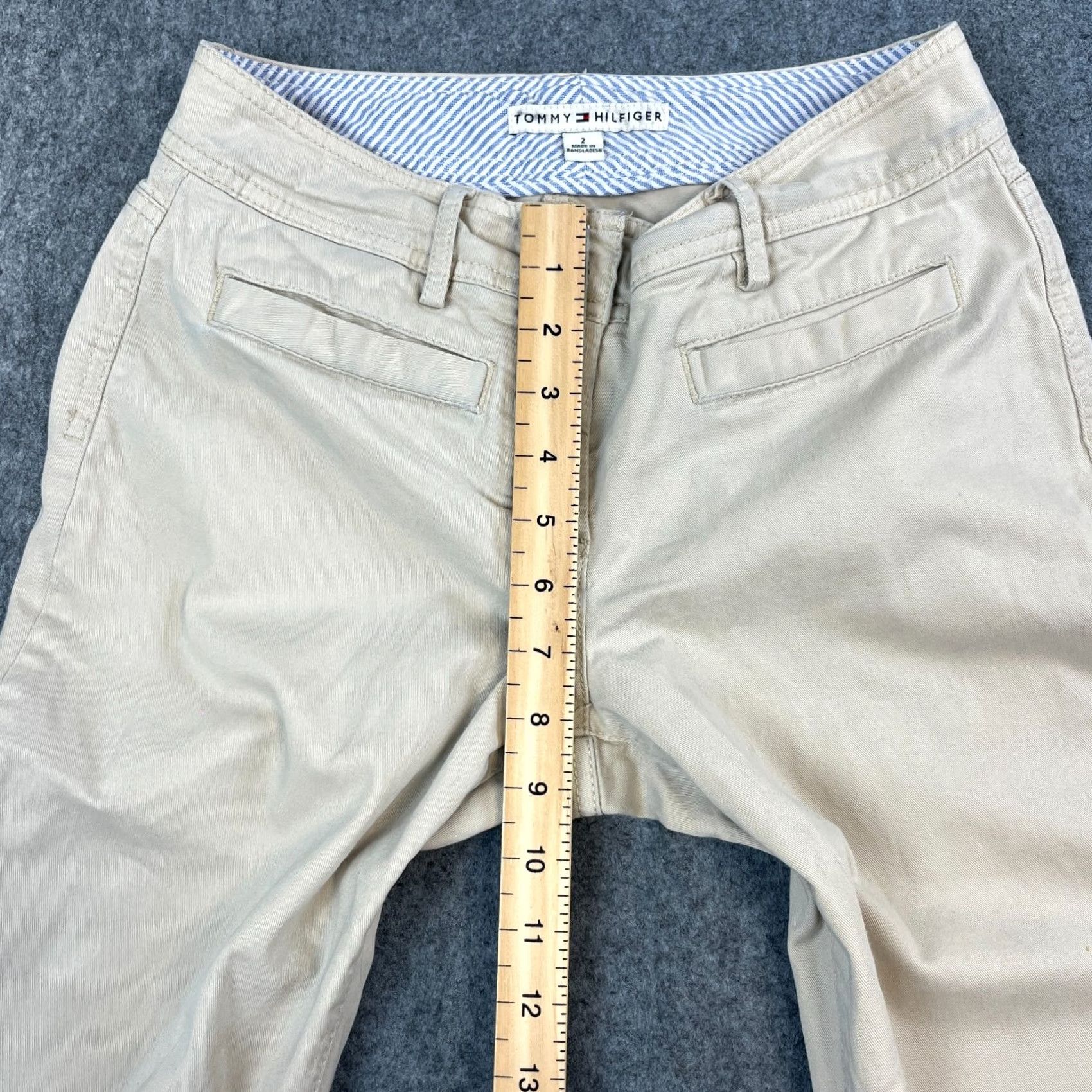 Tommy Hilfiger Tommy Hilfiger Womens Trousers Bootcut 28 30 UK 8 Cream Low Rise Chino Pants Cargo/Workwear Suitable Mens Womens Size 30" / US 8 / IT 44 - 6 Thumbnail