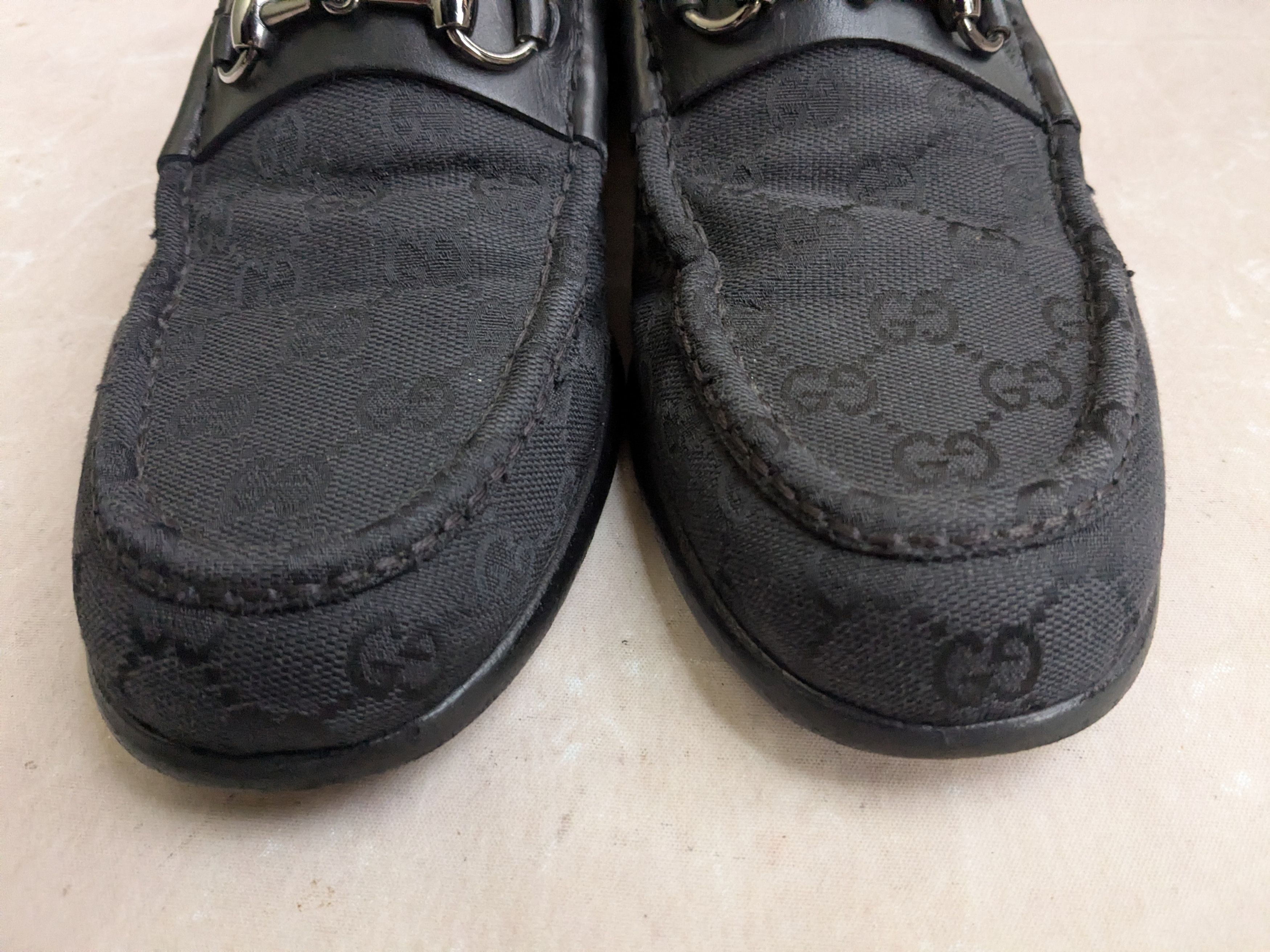 Gucci Gucci Horsebit Loafers Black 10 Monogram GG Logo Canvas Size US 10 / EU 43 - 4 Thumbnail
