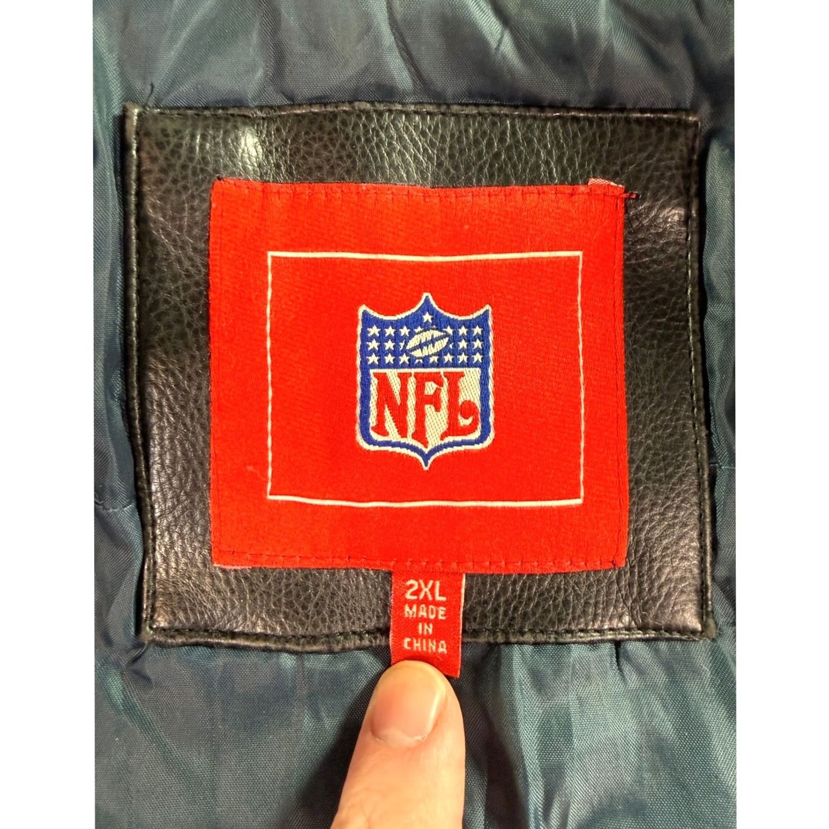 NFL VINTAGE NFL Dallas Cowboys Leather Bomber Jacket Mens XXL Black Blue Embroidered Zip Size US XXL / EU 58 / 5 - 7 Thumbnail