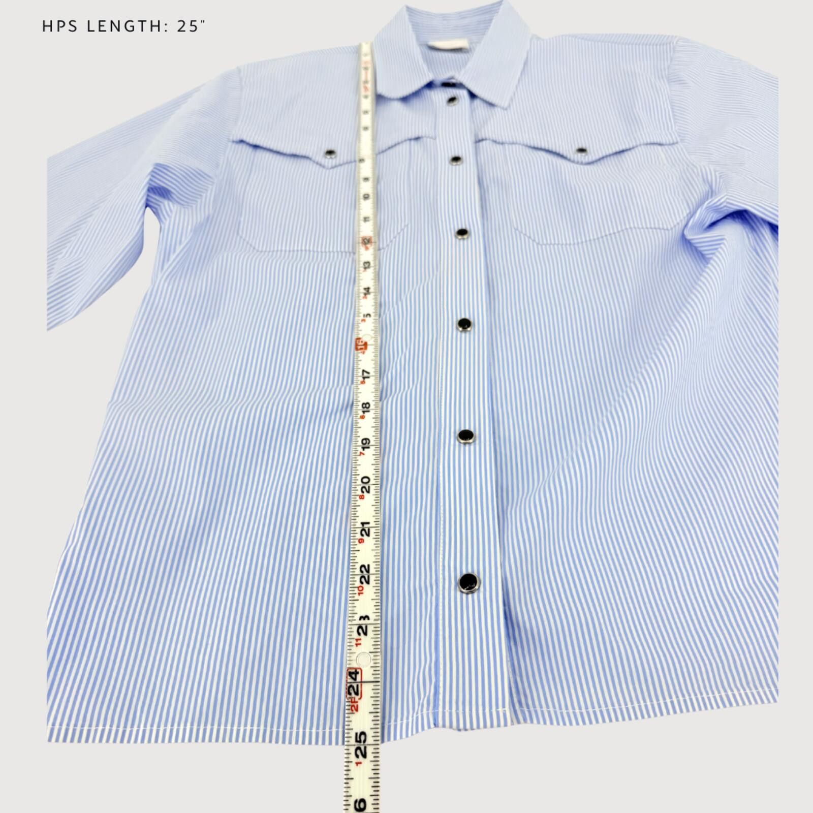 Other Merci Italia Western Snap Button Down Shirt Blue Stripe S Size S / US 4 / IT 40 - 6 Thumbnail
