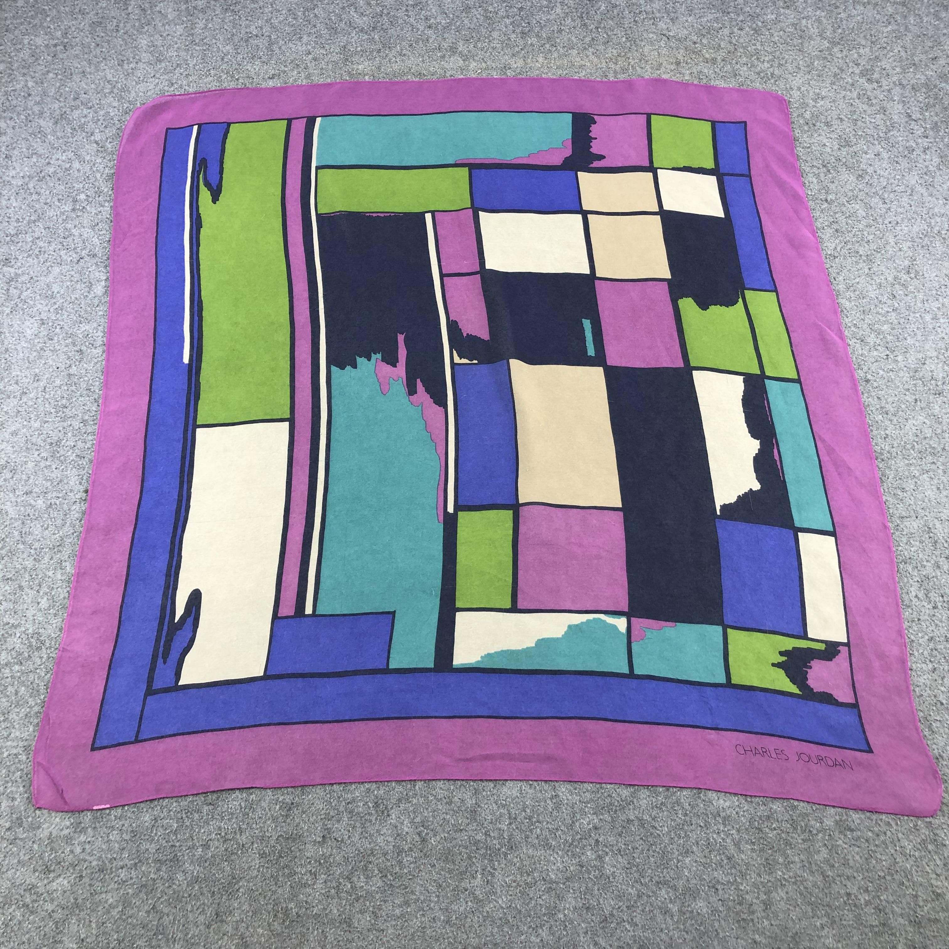 Charles Jourdan Vintage Charles Jourdan Slit Thread Abstract Silk Scarf M357 Size ONE SIZE - 2 Thumbnail
