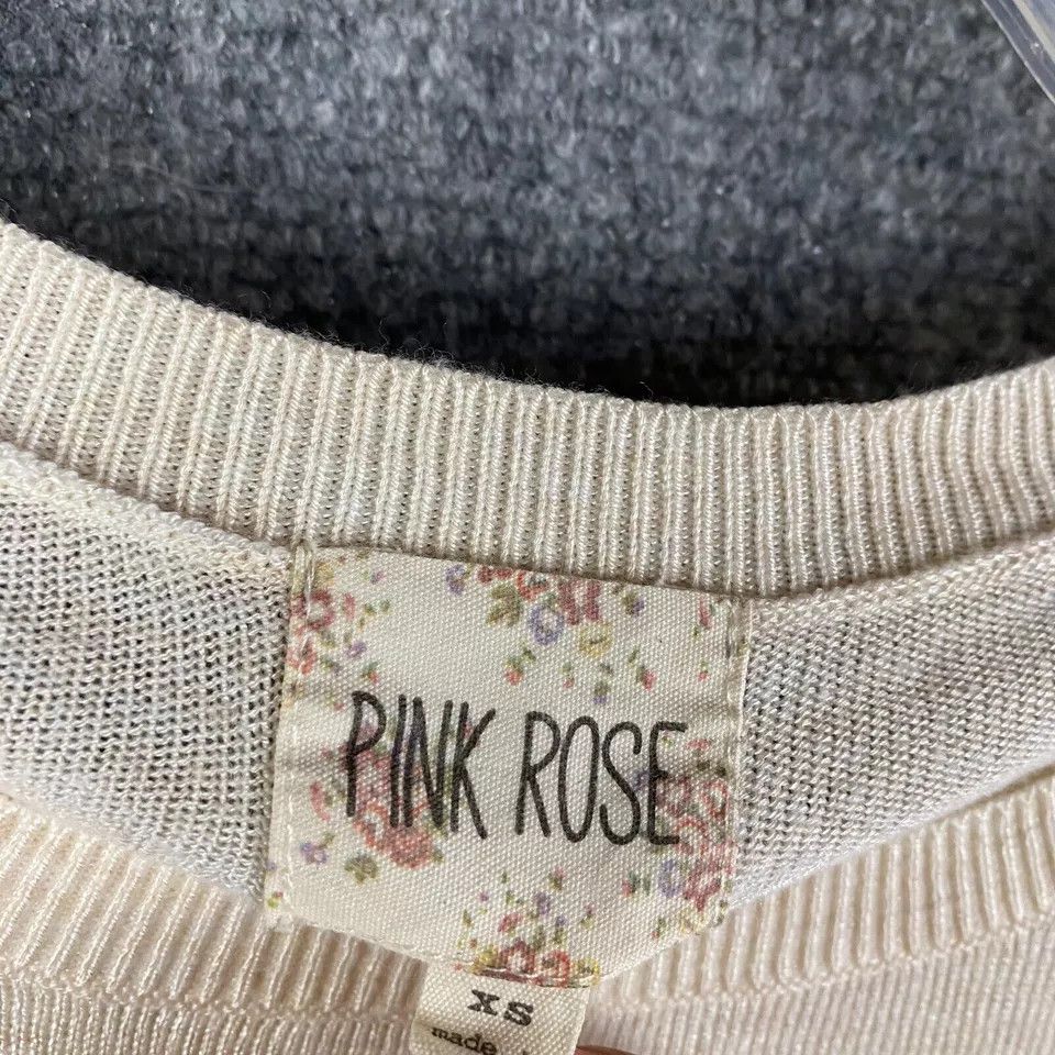 Other Pink Rose Top Women's XS Long Sleeve Pullover Beige Size XS / US 0-2 / IT 36-38 - 3 Thumbnail