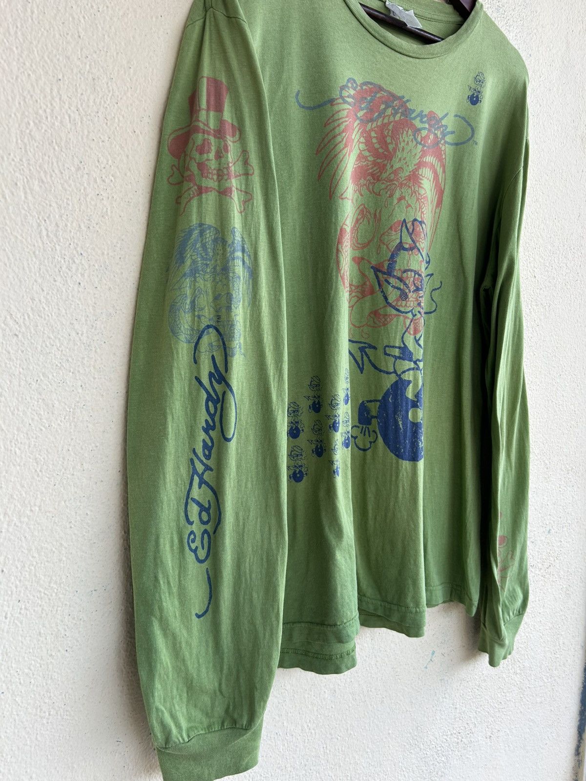 Ed Hardy Ed Hardy Sunfaded Long Sleeve Tshirt Size US L / EU 52-54 / 3 - 4 Thumbnail