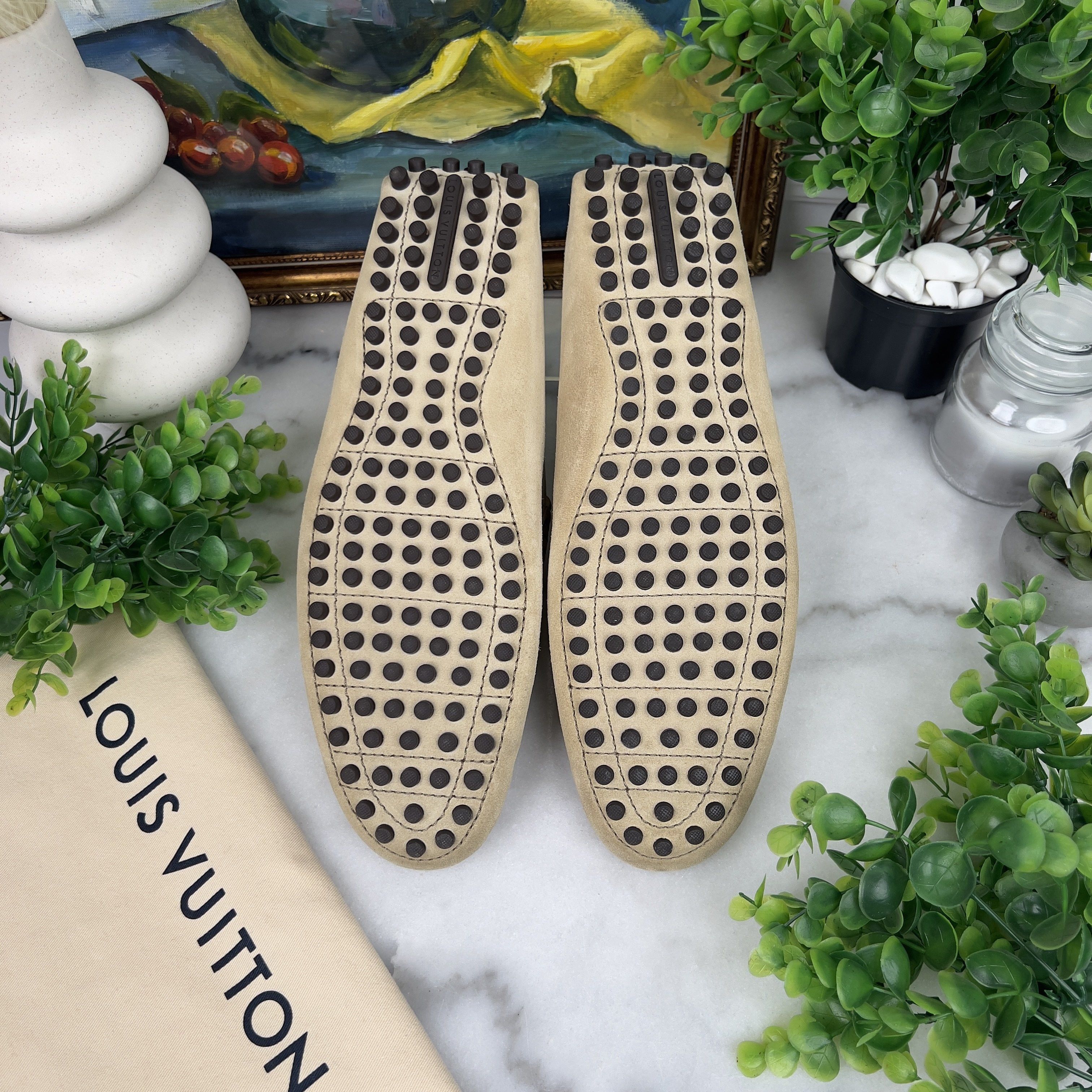 Louis Vuitton LV Driver Moccasins Beige Suede Size US 9 / EU 42 - 10 Thumbnail
