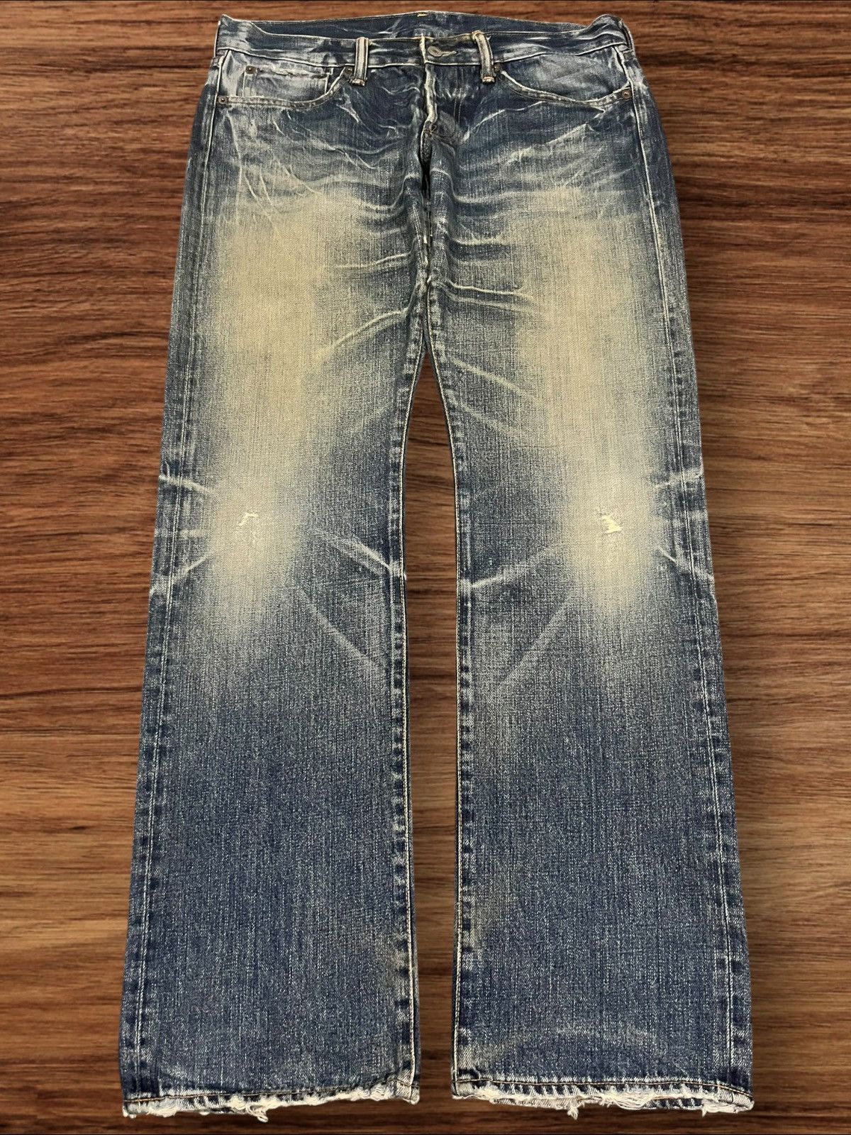 Eternal Vintage Eternal 811 Intense Whiskering Faded Frayed Hem Jean Size US 34 / EU 50 - 1 Thumbnail
