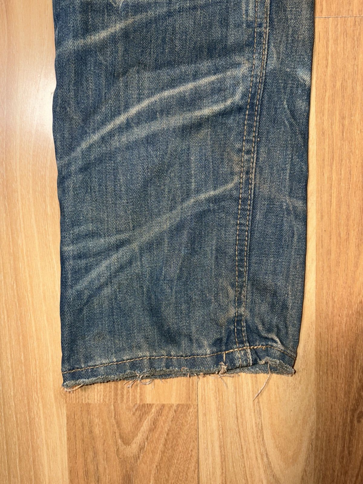 Japanese Brand Vintage Guidance Jeans Dirty Wash Y2K Streetwear Orange In Size US 32 / EU 48 - 6 Thumbnail