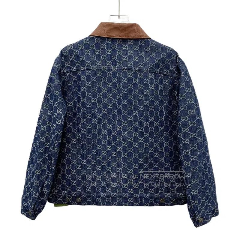 Gucci Gucci 22 dark blue logo jacquad full-print cotton lapel si Size XS / US 0-2 / IT 36-38 - 2 Thumbnail