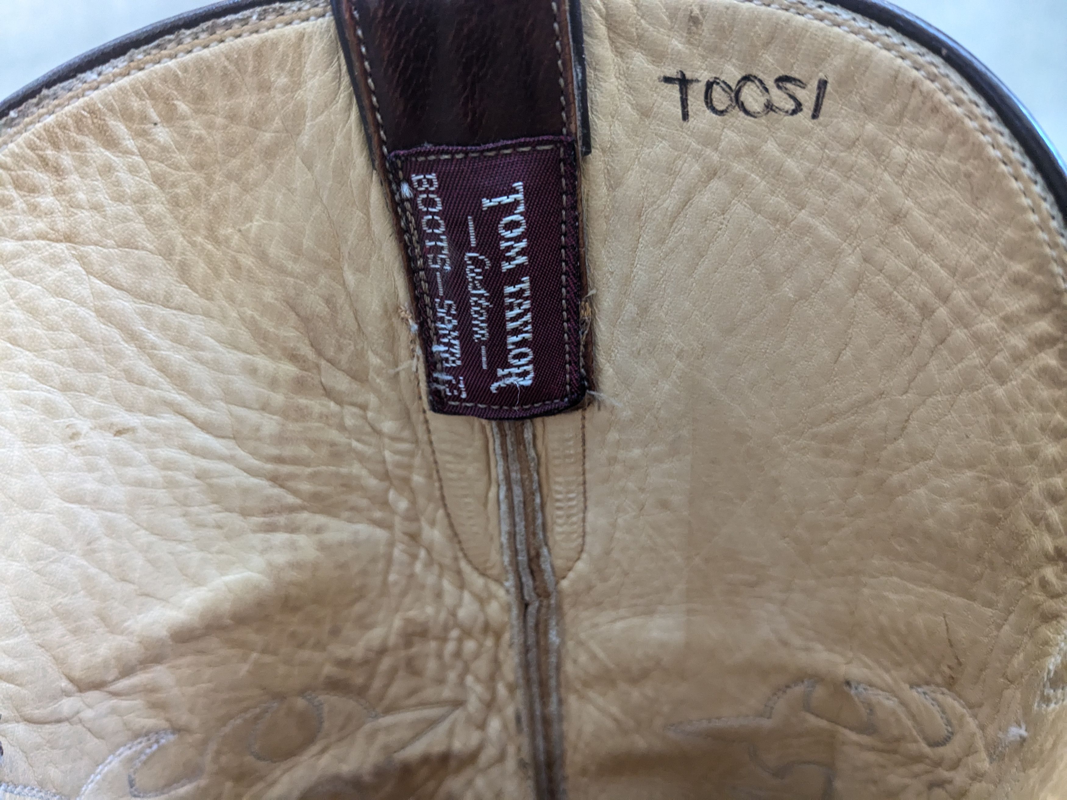 Genuine Leather Tom Taylor Cowboy Boots 9.5 Brown Leather USA Botas Size US 9.5 / EU 42-43 - 7 Thumbnail