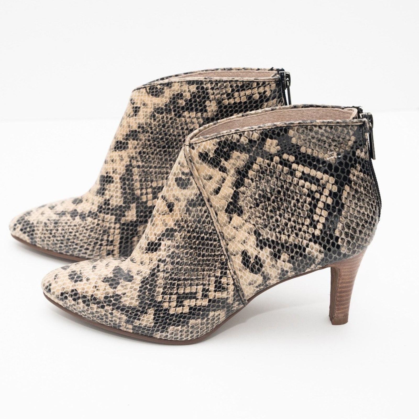 Seychelles Seychelles. New! Snake Heeled Ankle Boots. Size US 7 / IT 37 - 3 Thumbnail
